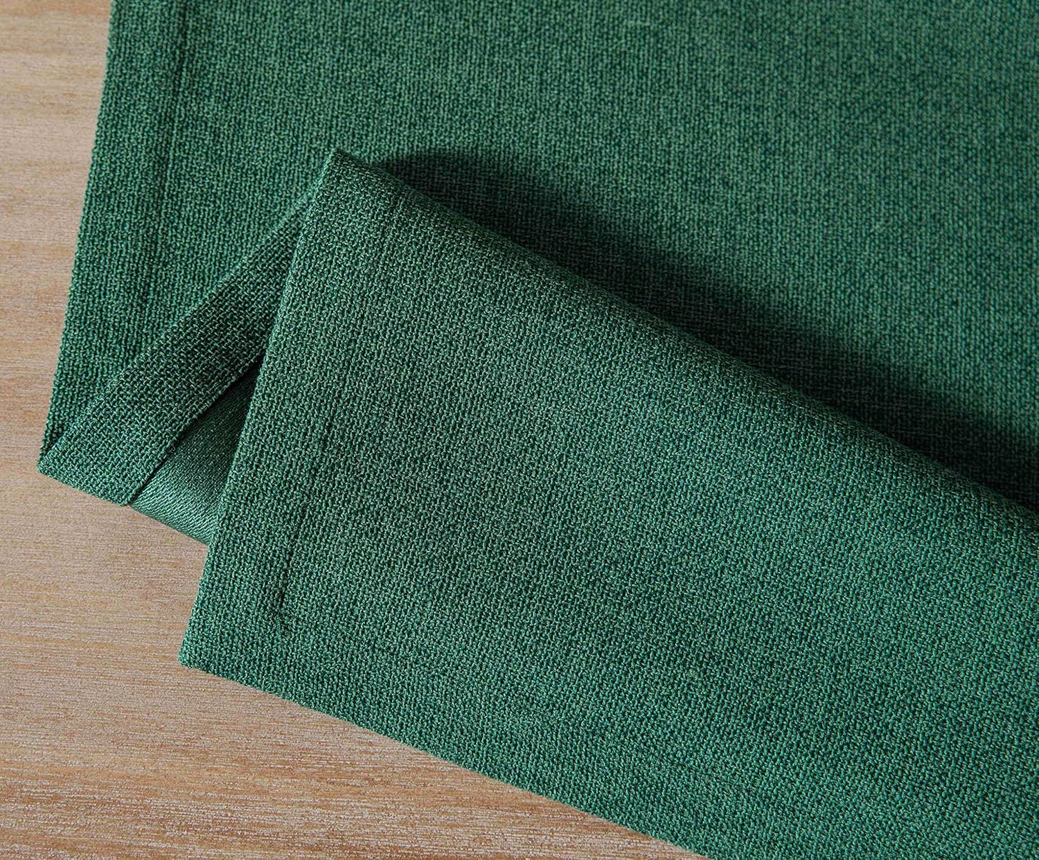 ZeeMart Camino de mesa de arpillera estilo granja de 90 pulgadas de largo, camino de mesa de comedor tejido rústico verde para uso diario, 14 x 90