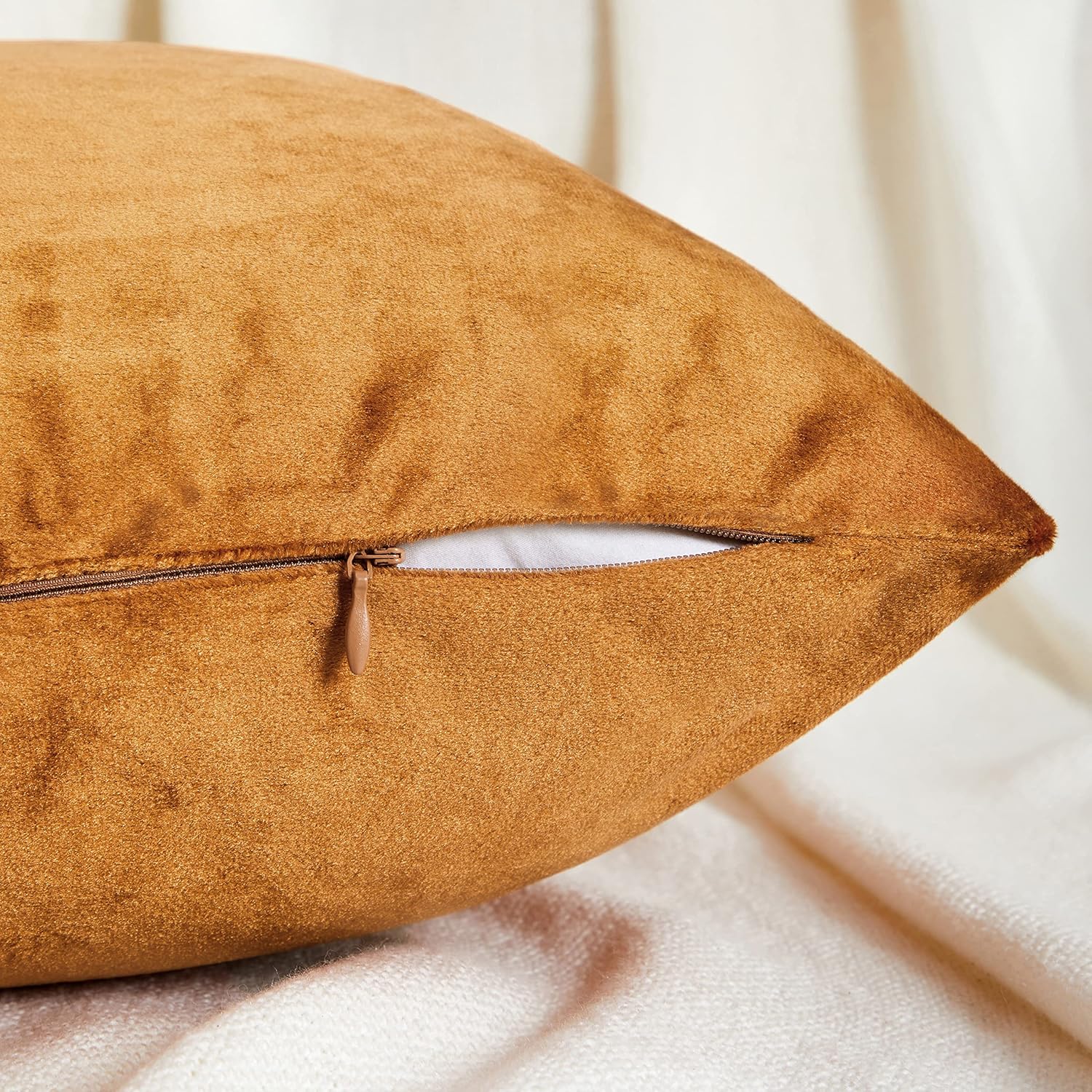 Fundas de almohada GIGIZAZA decorativas de 26 x 26 pulgadas, fundas de almohada naranja tostado cuadradas para sofá, fundas de almohada bohemias de