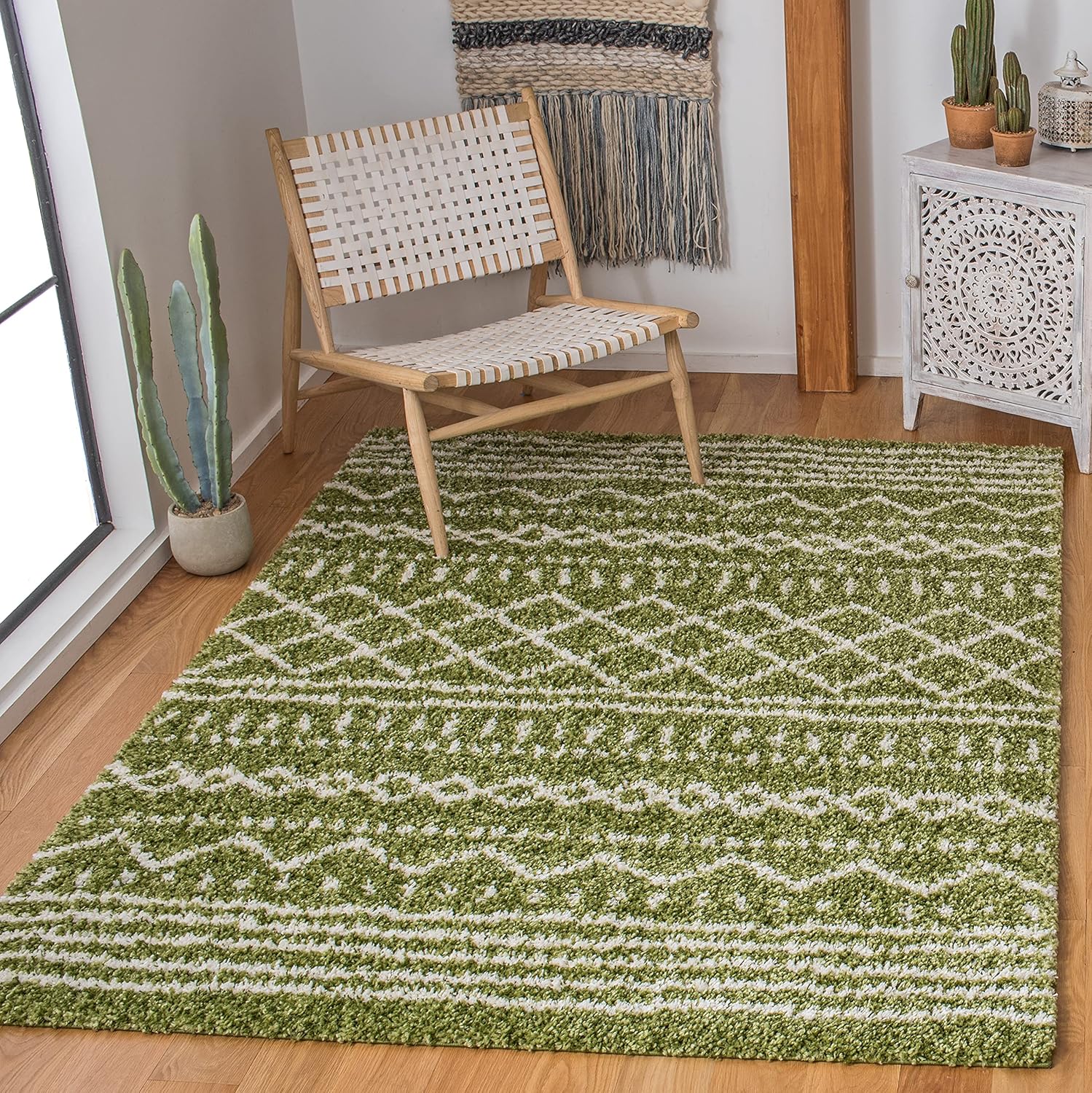 SAFAVIEH Colección Arizona Shag – Alfombra decorativa de 3’2″x 5′, 1.6″ de grosor, no desprende pelusa, de fácil cuidado, para recibidor, sala o