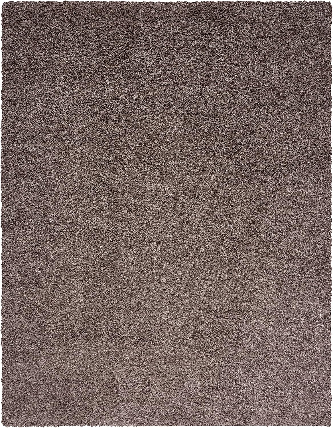 SAFAVIEH Colección Santa Monica Shag SGN725 de 9 x 12 pies, color gris pardo SGN725, alfombra de área sólida que no desprende pelusa, para sala de