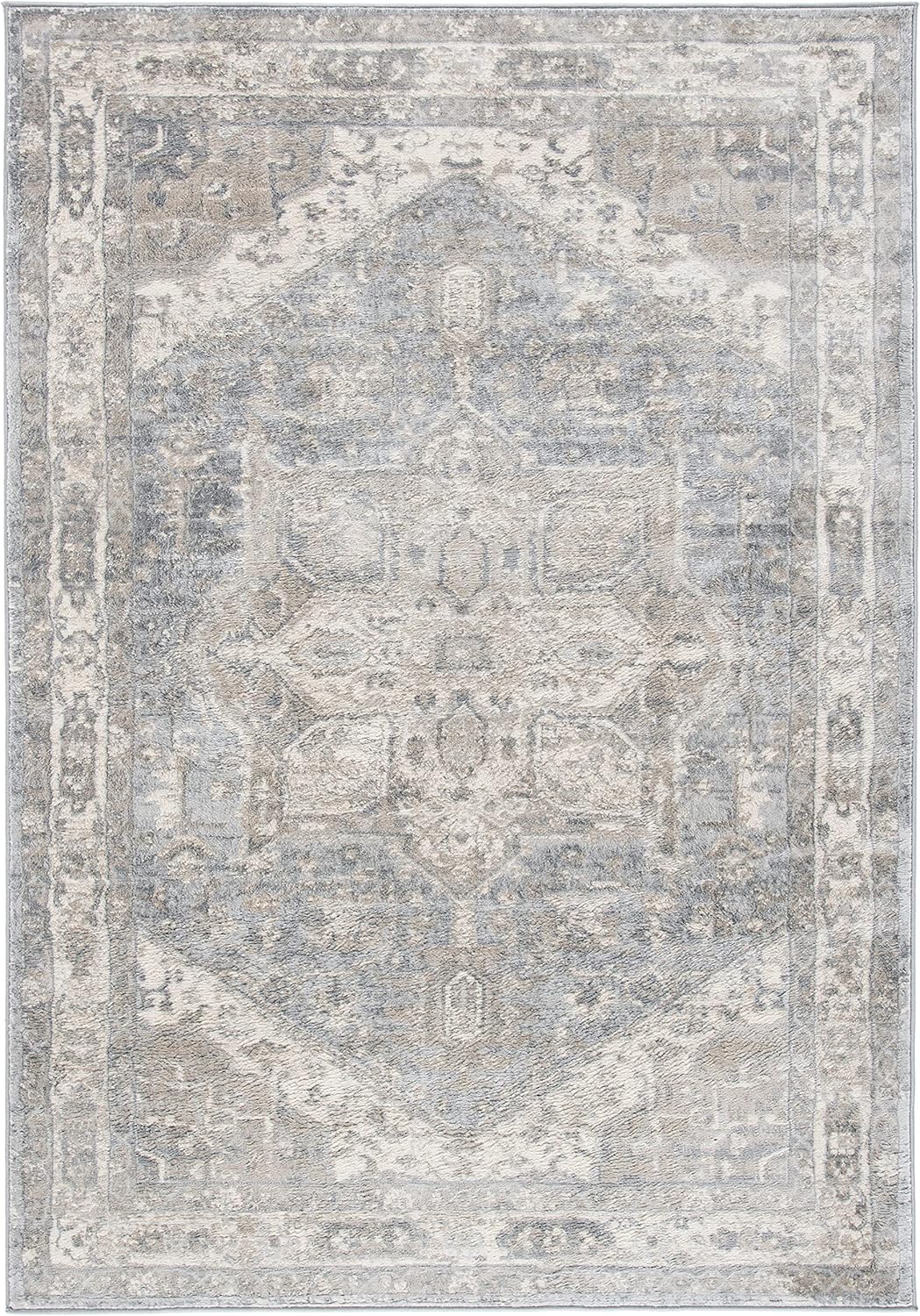 SAFAVIEH Brentwood Collection – Alfombra de 8 x 10 pies, color grisbeige BNT852F, no desprende pelusa, para sala de estar, comedor y dormitorio