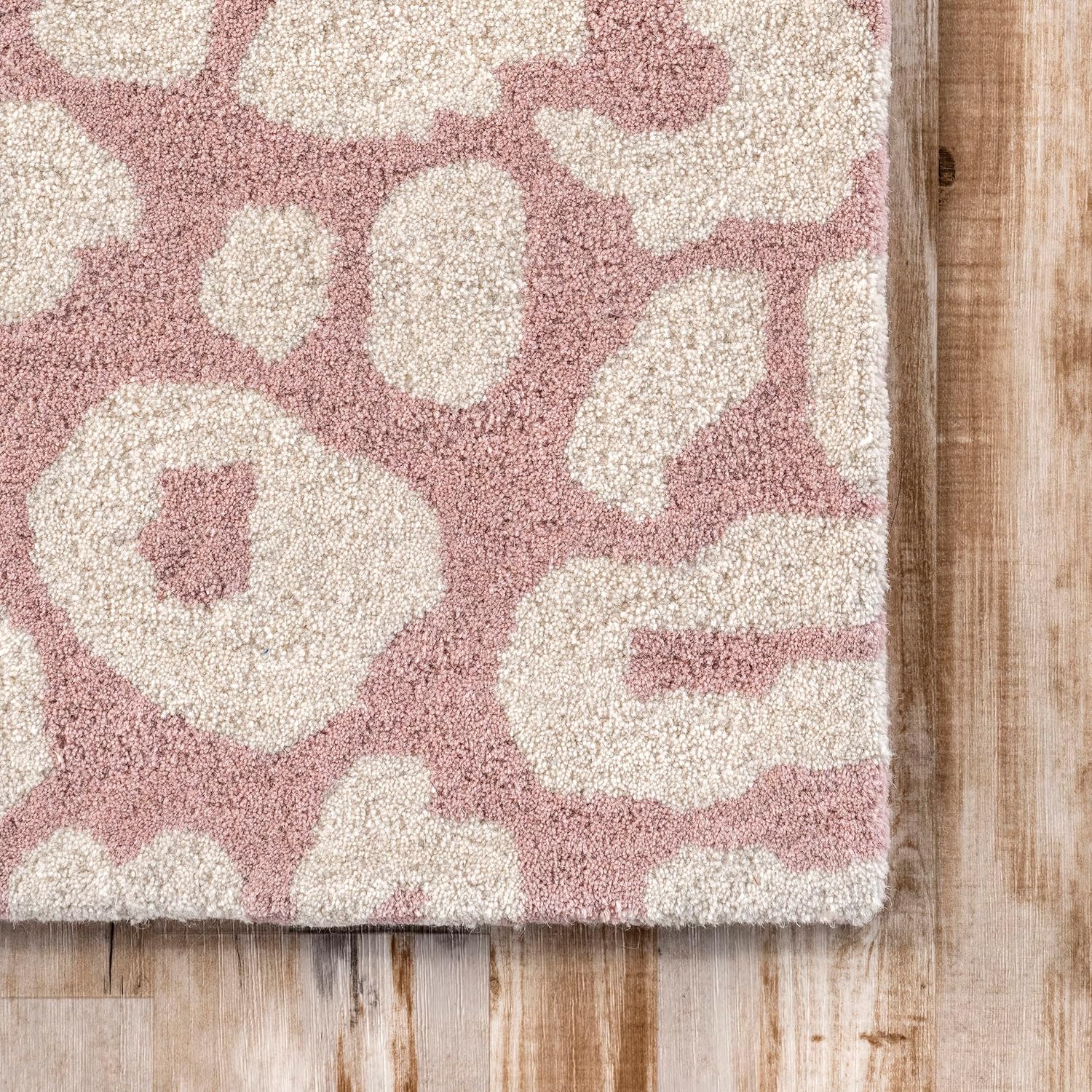 nuLOOM Rorie – Alfombra de lana con estampado de leopardo, 2 x 8 pies, color melocotón