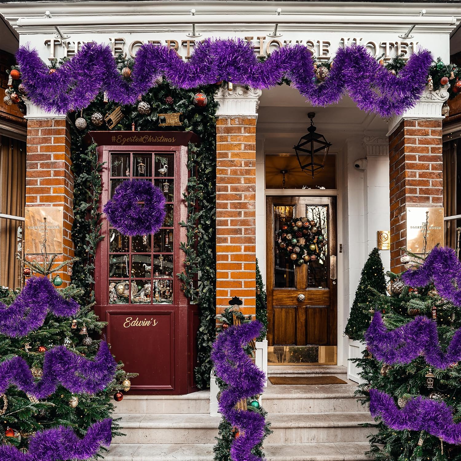Guirnalda giratoria de oropel de 16.4 pies, guirnalda colgante brillante para árbol de Navidad, suministros de fiesta de cumpleaños, decoración de