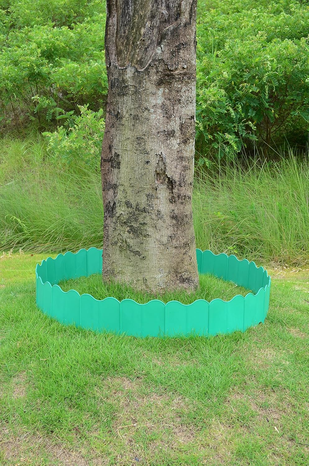 JULMAI Borde de jardín, 20 bordes entrelazados de 6 x 6 pulgadas, borde de plástico para valla de jardín, flexible sin excavación para paisajismo,