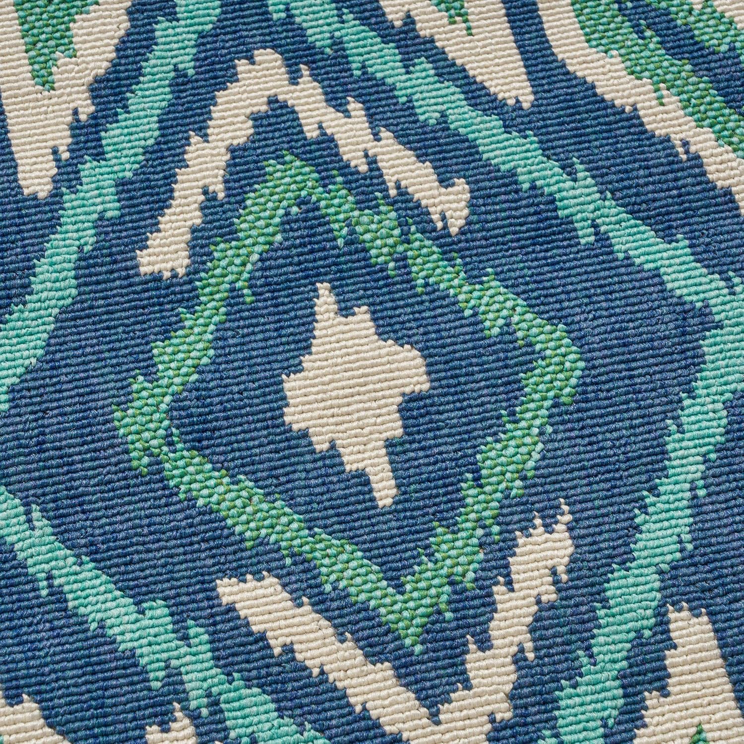 Christopher Knight Home Heather – Alfombra geométrica para exteriores, 5 x 8, azul marinoverde
