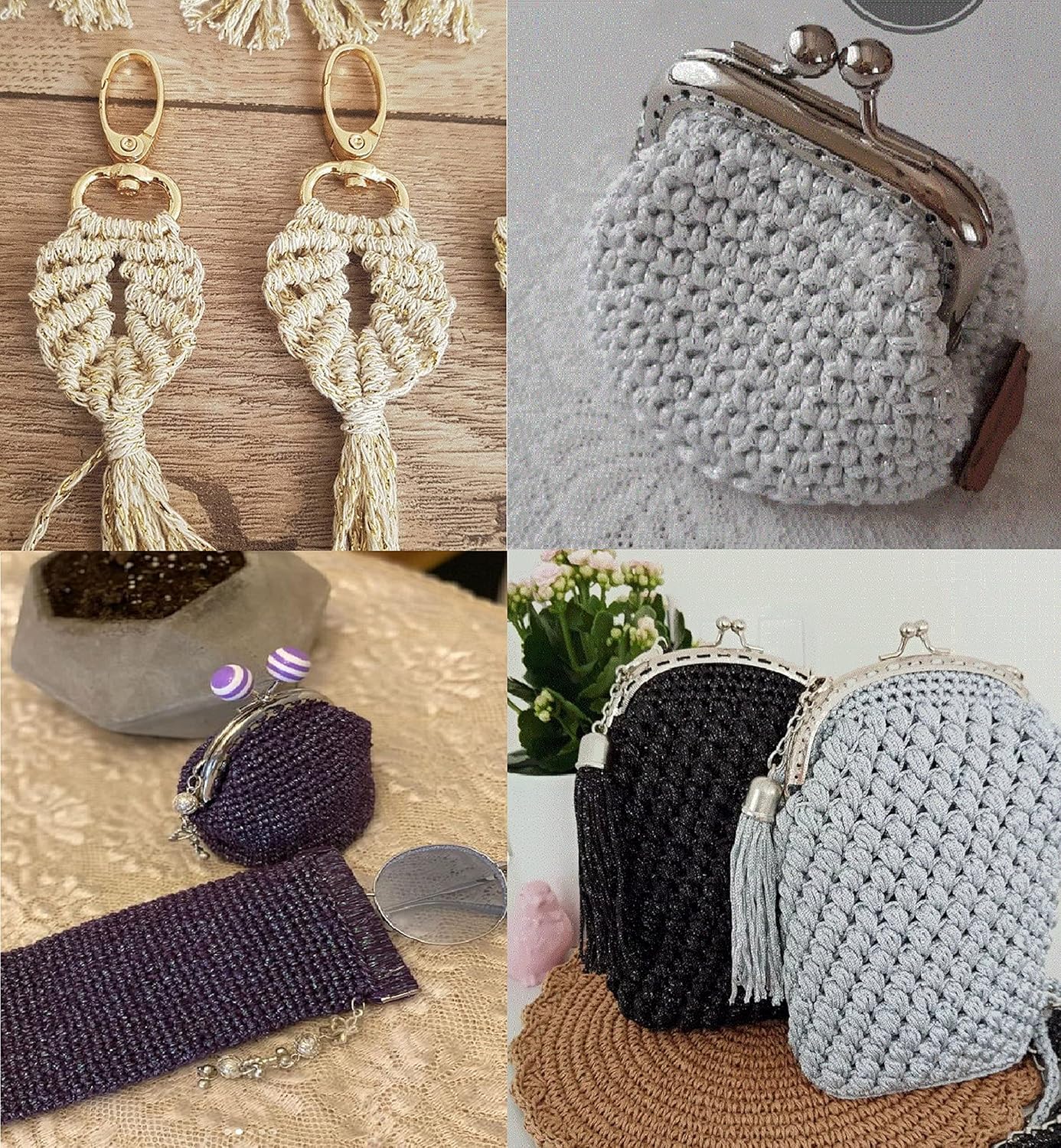 Cordón de macramé de algodón brillante de 0.079 in para 224 yardas, 8.80 onzas, cordón de macramé colorido de ganchillo para colgar en la pared,