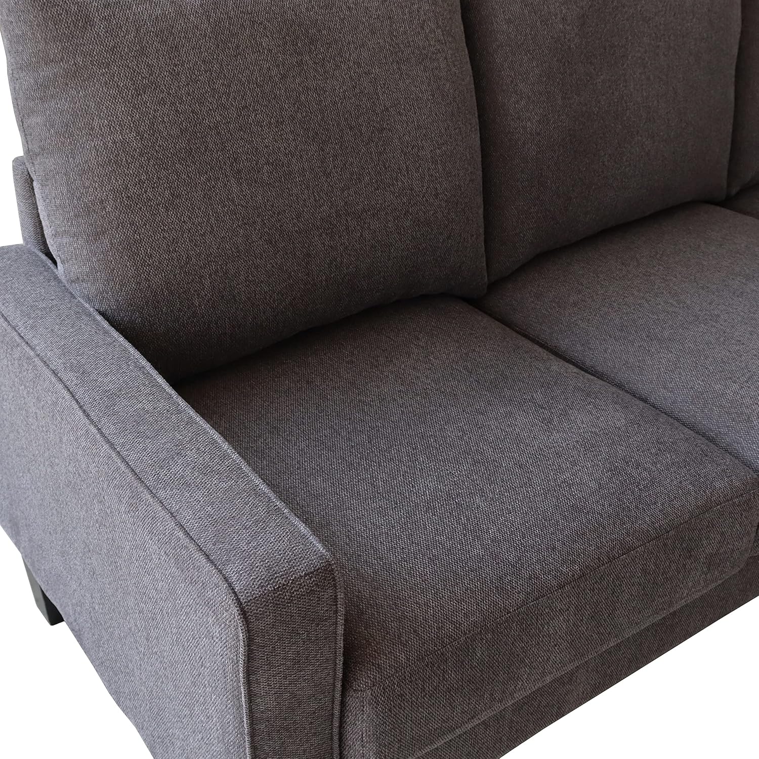 Sofá moderno de mediados de siglo, sofá de 3 plazas de 75 pulgadas con patas de madera maciza y reposabrazos cómodos para sala de estar o