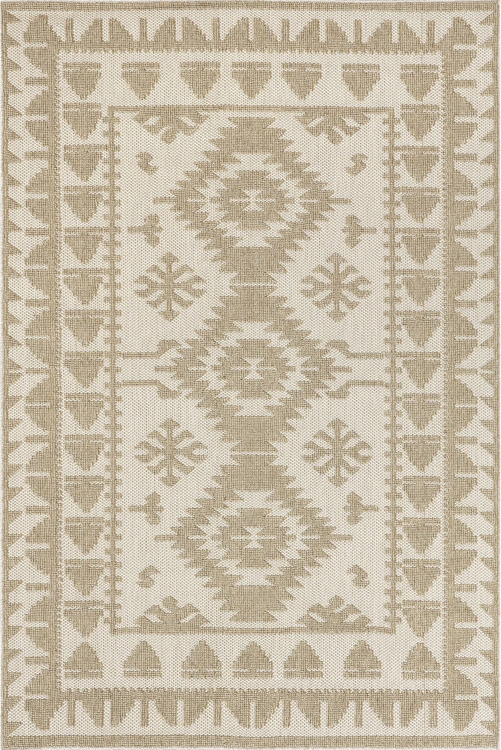 nuLOOM Miesha – Alfombra persa de transición para interiores y exteriores, 5 x 8 pies, color beige