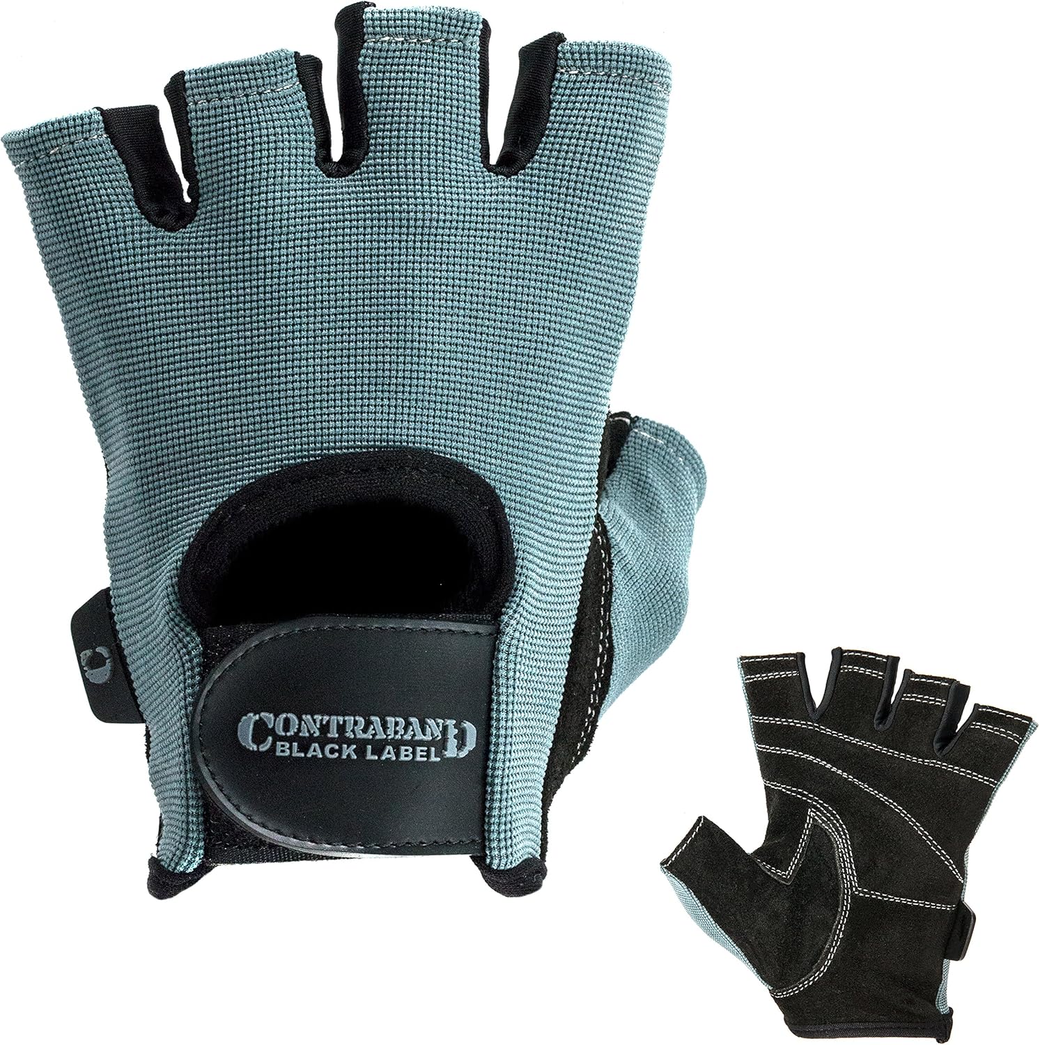 Contraband Black Label 5050 Mens Basic Leather Fingerless Weight Lifting Gloves – Durable Light – Medium Padded Split Leather Gym Gloves – Perfect