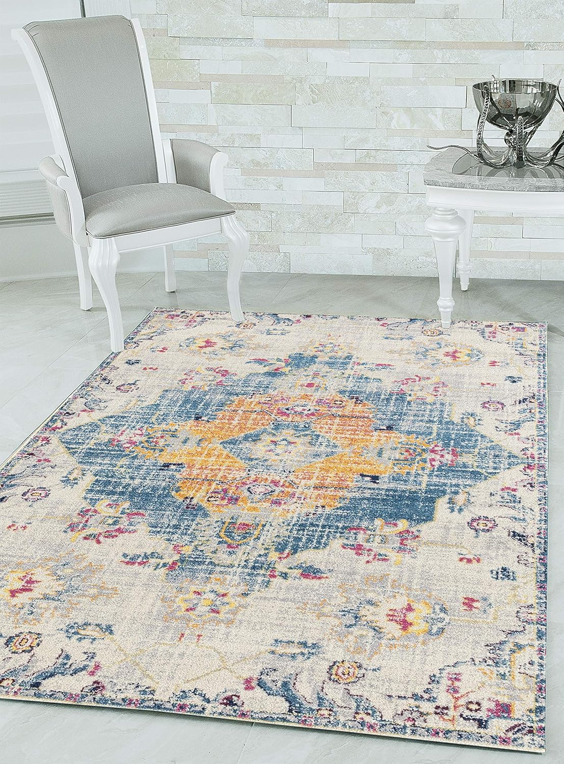 United Weavers Abigail Mireya – Alfombra de pasillo, 2 pies 7 pulgadas x 7 pies 2 pulgadas, color azul