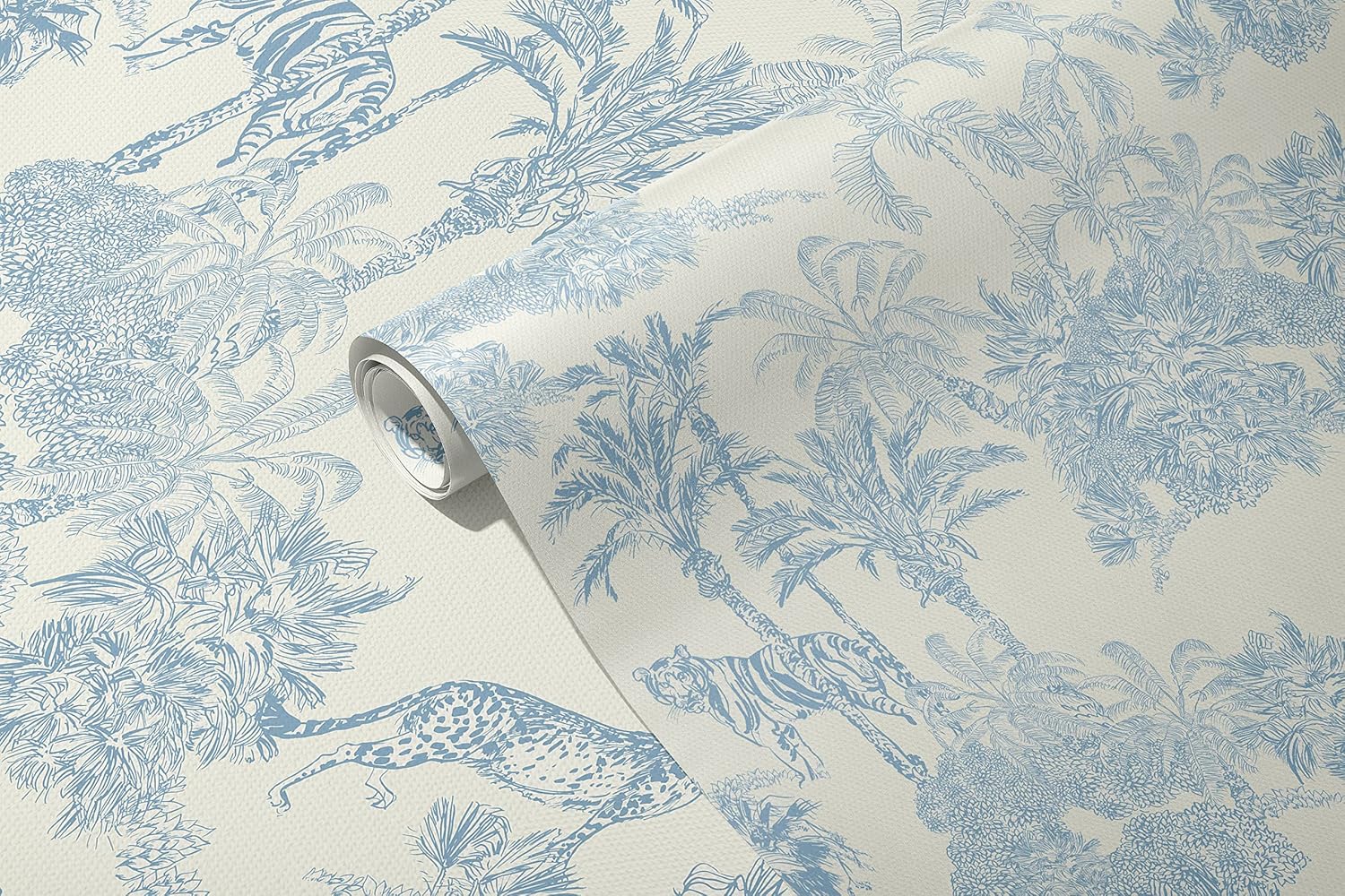 Papel tapiz de papel tapiz azul y blanco para despegar y pegar, pared de acento estilo chinoiserie francés, papel tapiz temporal para apartamentos,
