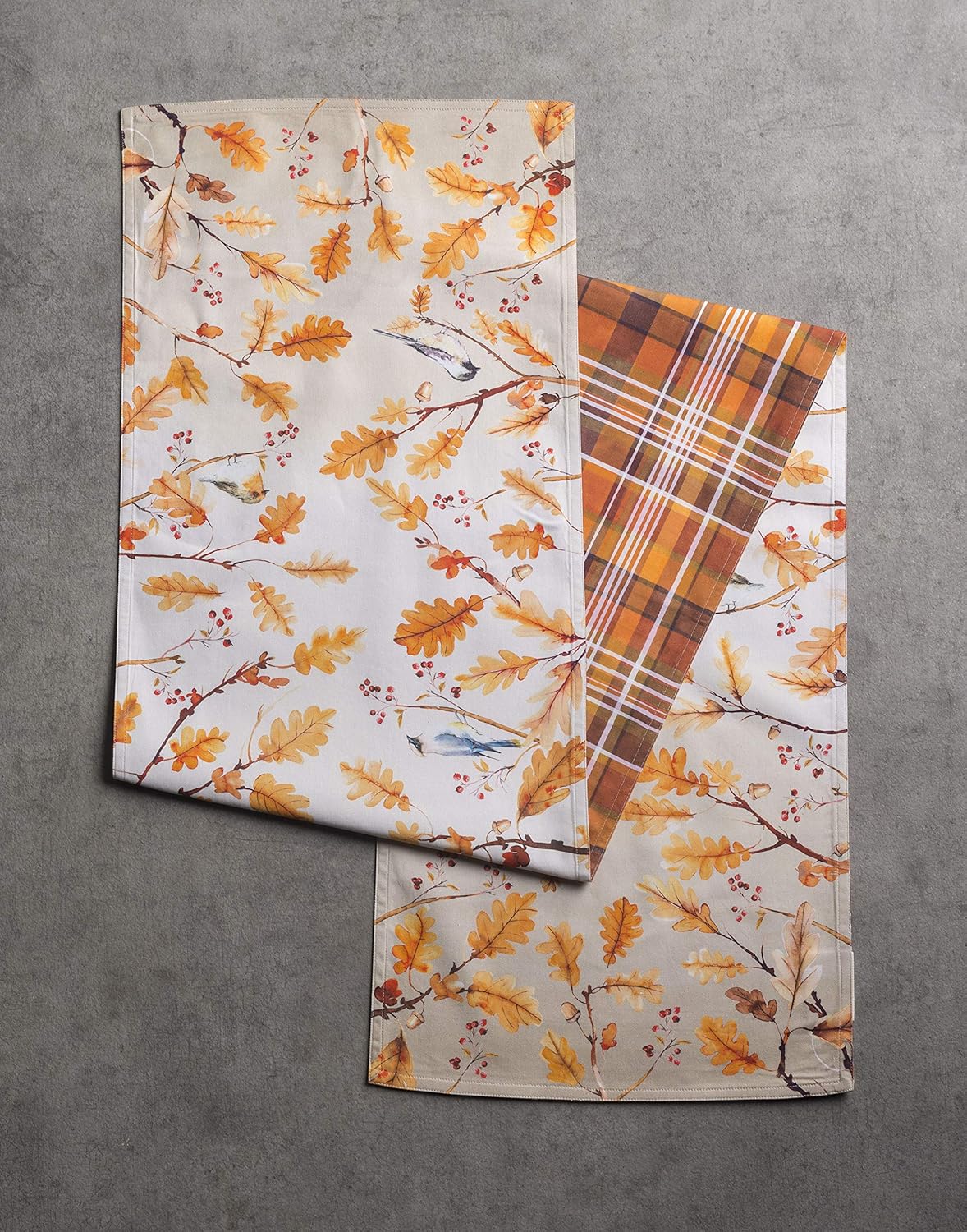 Camino Maison d’ Hermine de mesa, 100 % algodón, diseño para Día de Acción de Gracias y Navidad
