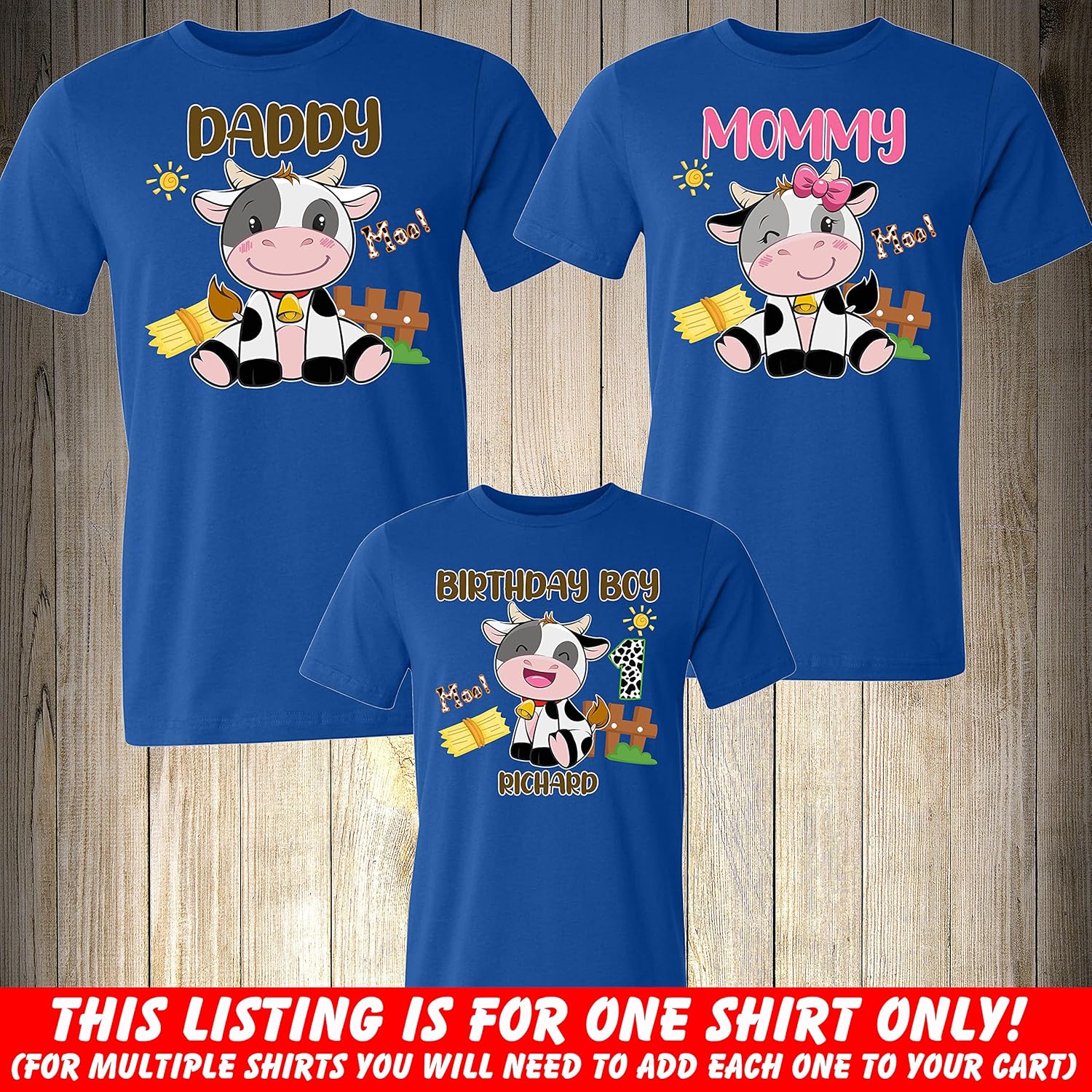 Cow Birthday Girl Shirt, Birthday Girl, Birthday Boy, Matching Cow Family Birthday shirt, Farm Birthday Shirt,Personalized Birthday Shirt