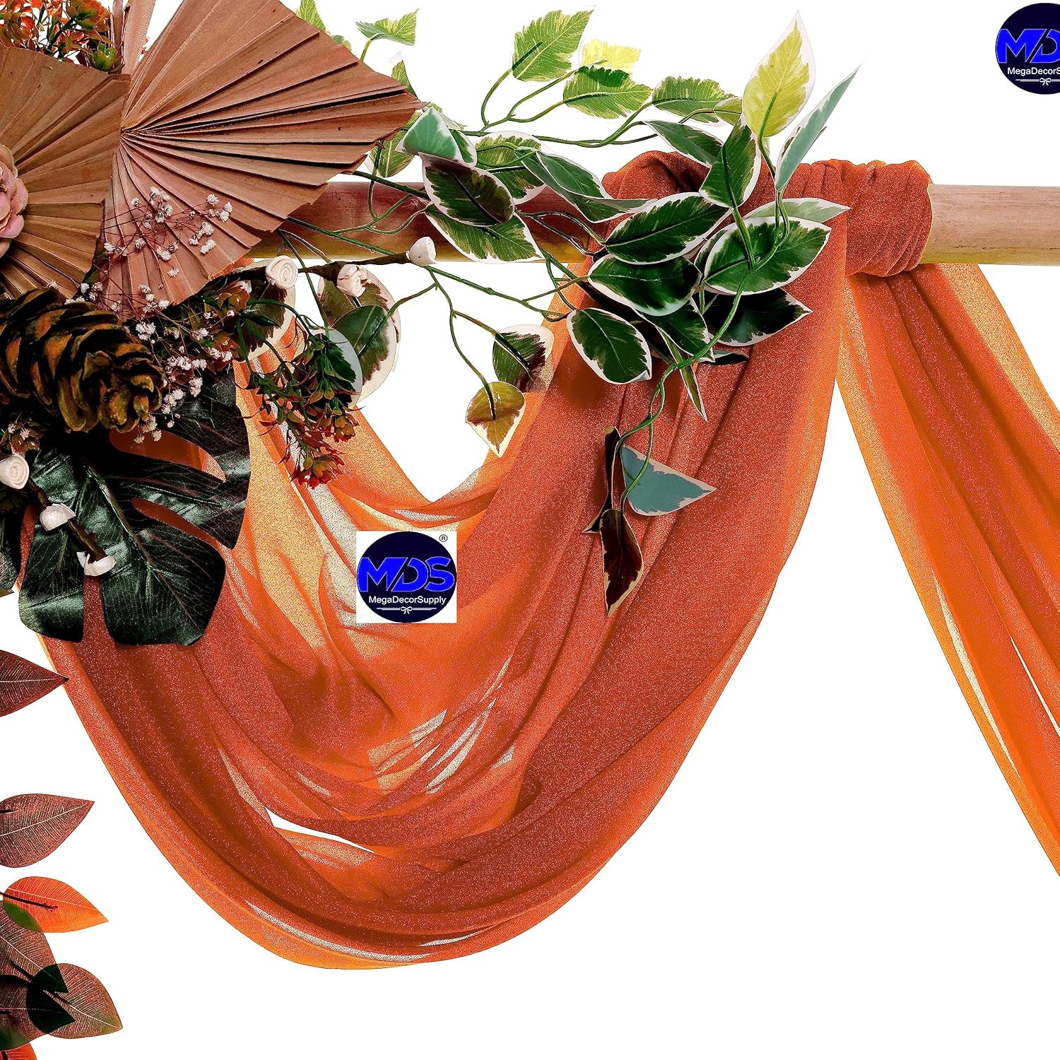 MDS – Paquete de 2 paneles (30 pulgadas de ancho x 20 pies de largo) para arco de boda, tela de gasa transparente para boda, ceremonia, recepción,
