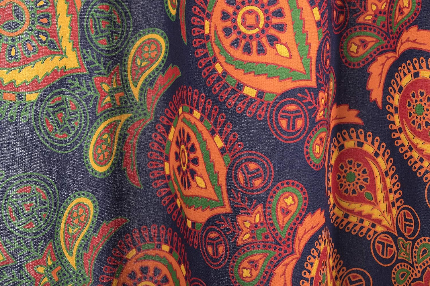 Popular Handicrafts Paneles de cortina de mandala multicolor azul pavo real hippie indio bohemio