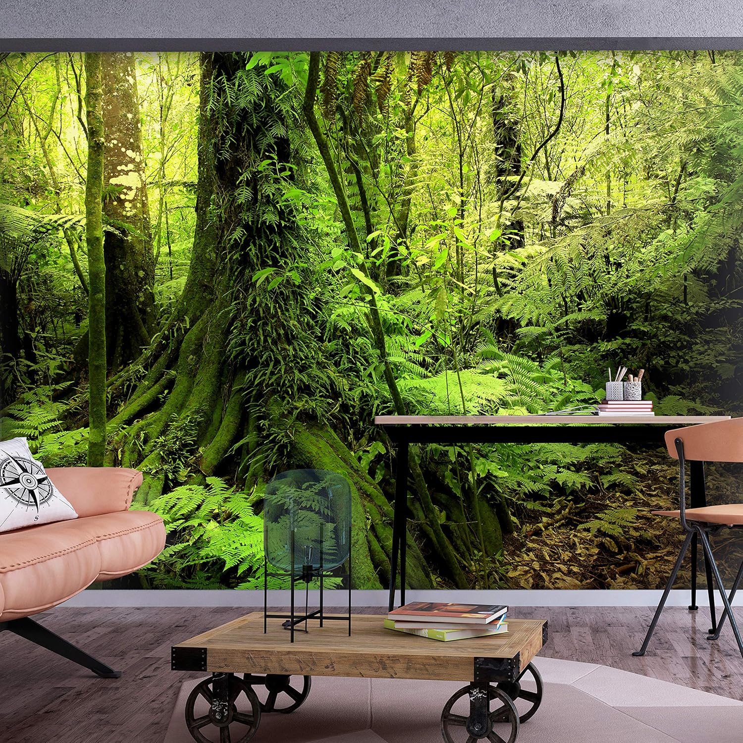 artgeist Mural de pared Bosque de 135 x 101 pulgadas – Papel tapiz autoadhesivo XXL para despegar y pegar, extraíble, gran adhesivo, decoración de