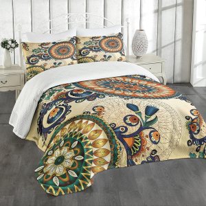 Lunarable – Colcha multicolor disponible en tres tamaños y con diferentes colores, Tela, Beige suave, talla Queen Lunarable – Colcha multicolor disponible en tres tamaños y con diferentes colores, Tela, Beige suave, talla Queen