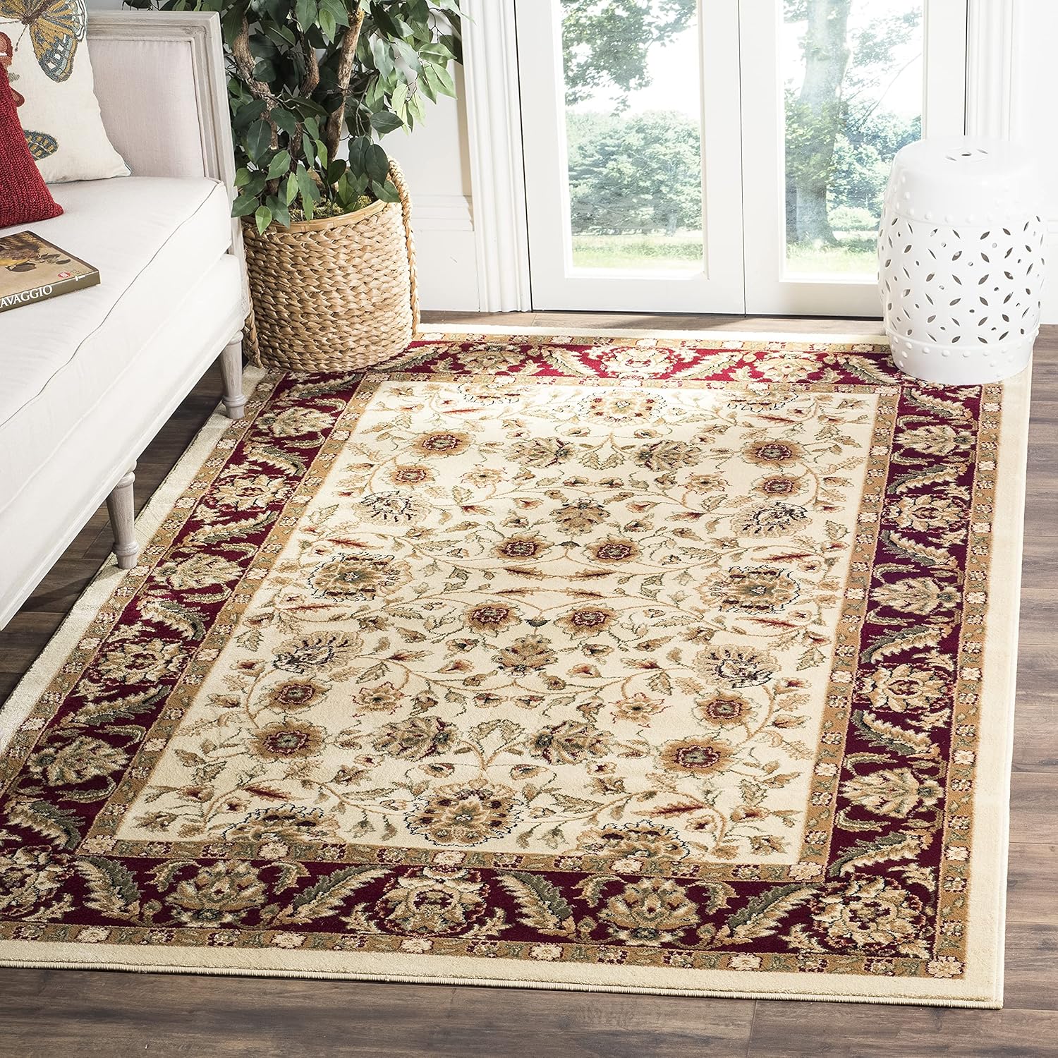 SAFAVIEH Lyndhurst Collection LNH215A – Alfombra cuadrada de 8 pies, diseño tradicional oriental que no desprende pelusa, para sala de estar,