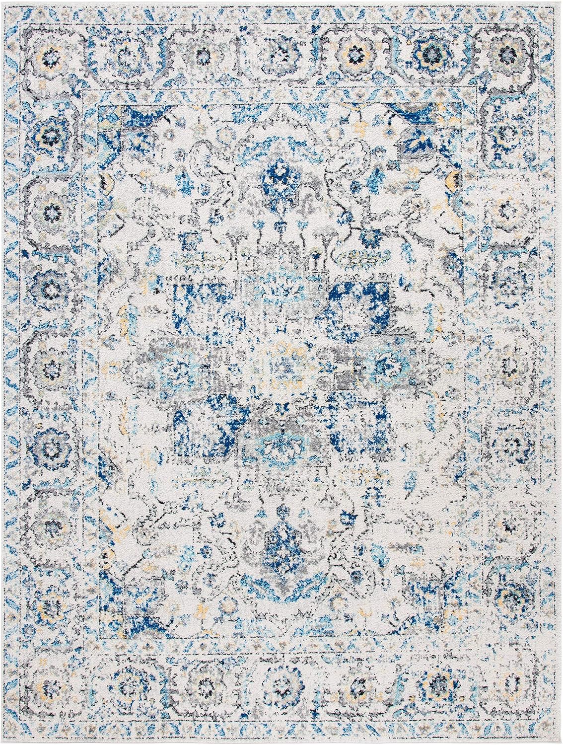 Safavieh – Tapete con diseño de medallón desgastado tipo copo de nieve, colección Madison, no suelta pelo, de fácil cuidado, sala y dormitorio de