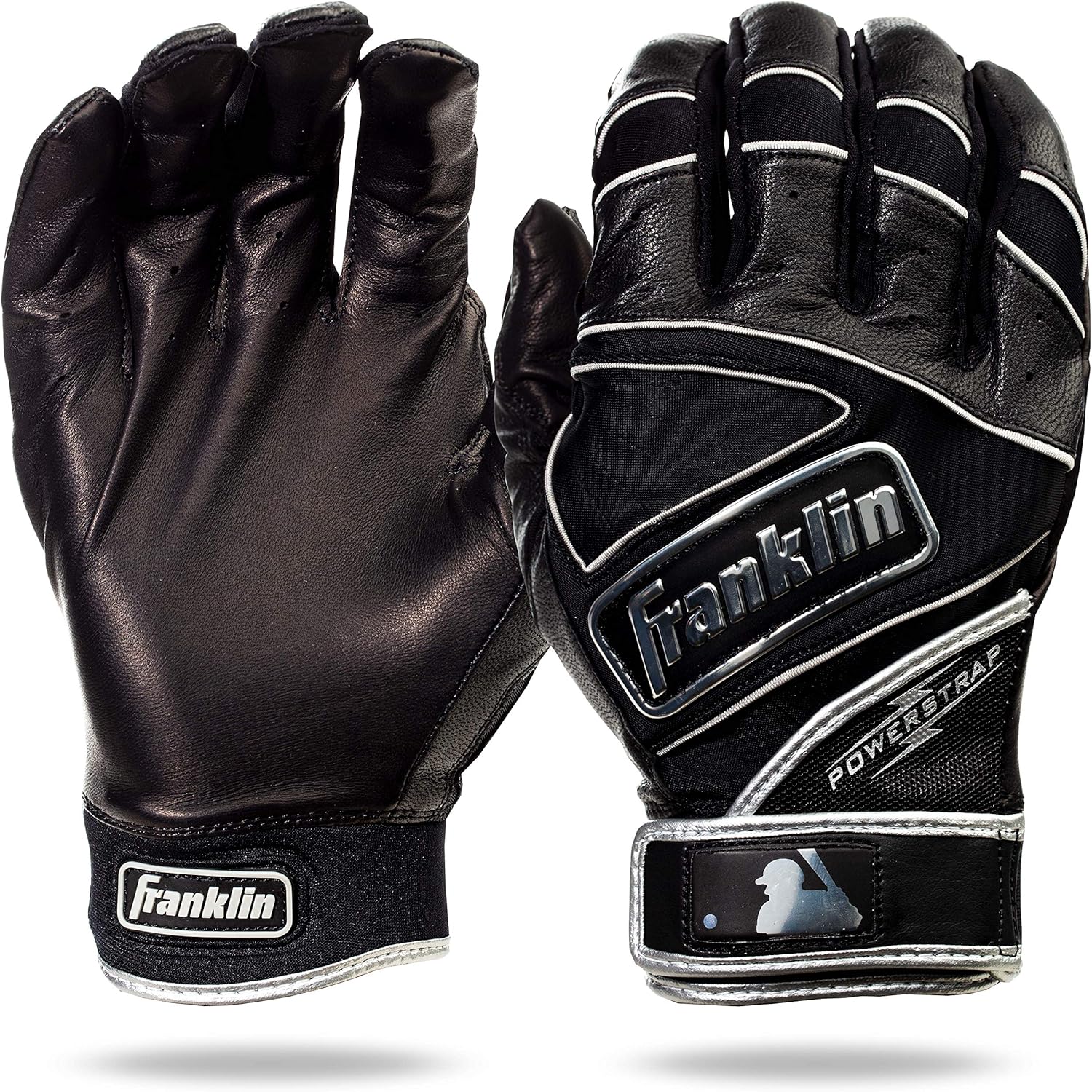 Franklin Sports MLB – Guantes de bateo de béisbol Powerstrap para adultos + jóvenes, guantes de bateo de béisbol para hombres + mujeres, guantes de