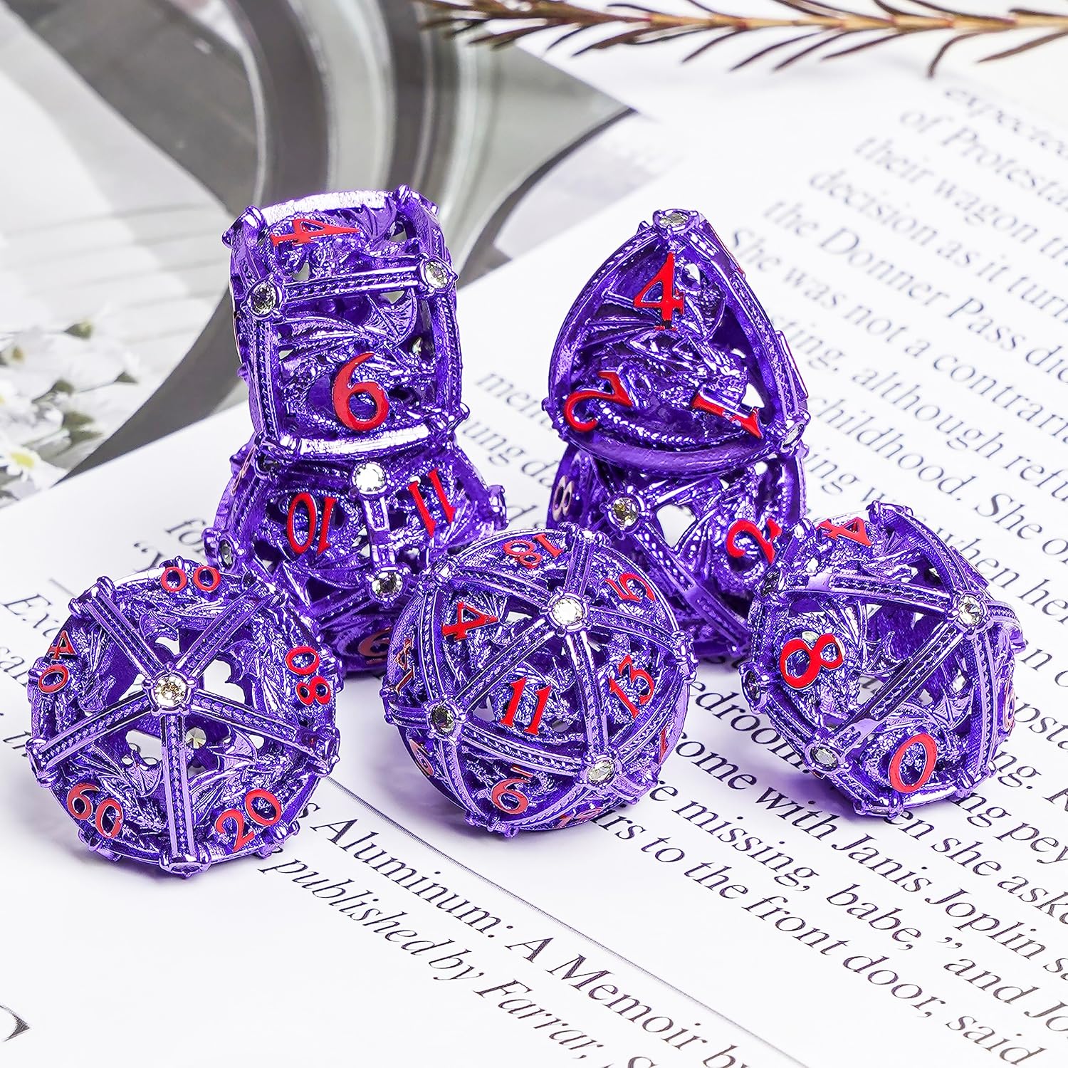 Juego de dados de Dungeons and Dragons DND, juego de dados de metal D&D D20 poliédricos para DND RPG MTG Dungeon and Dragons juego de mesa de juego