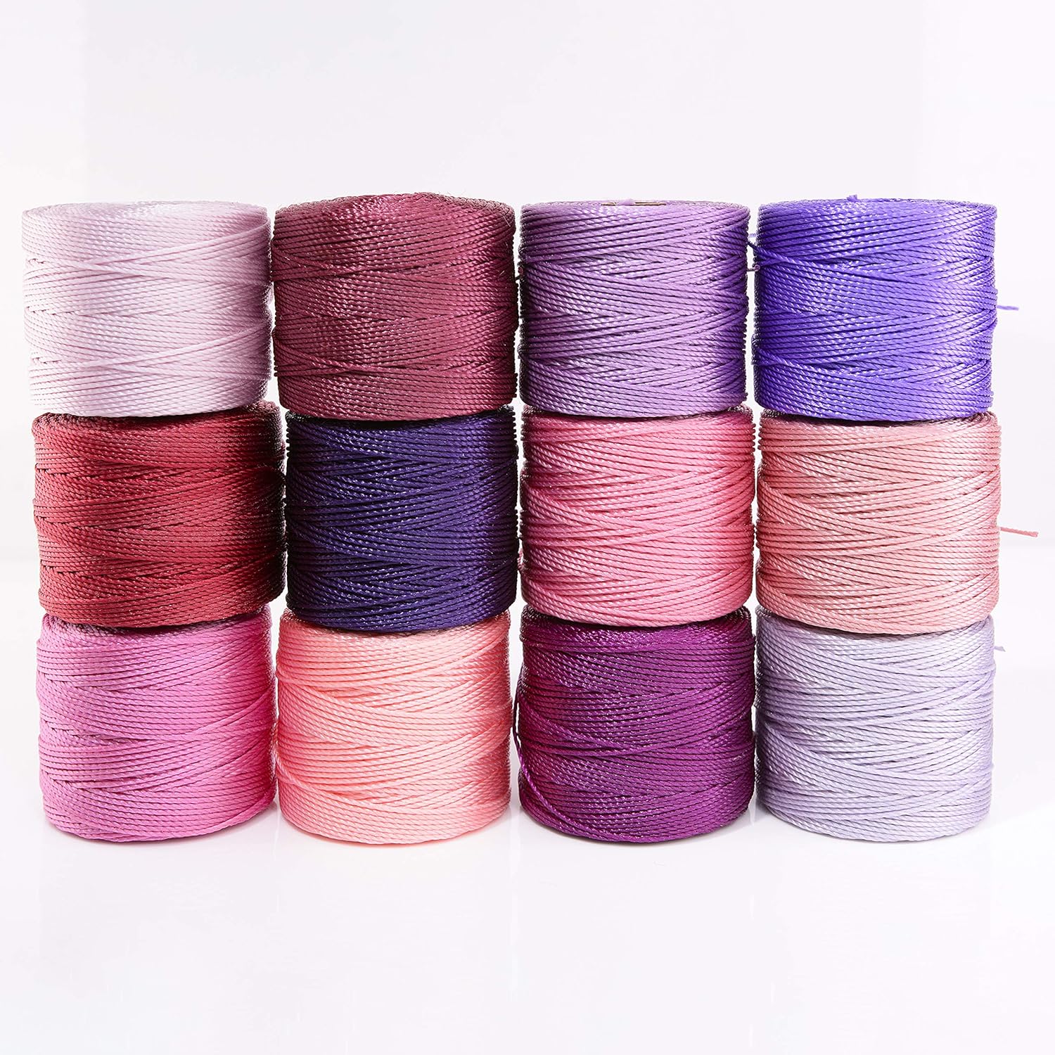 Beadsmith S-Lon #18 – Cordón con 12 carretes (mezcla de primavera), ideal para atar cuentas de ganchillo y joyas de micro macramé