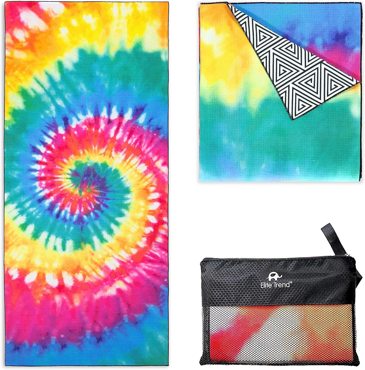 Elite Trend Toalla de playa XL para viajes  Waffle (350GSM) Extra grande 78 x 35 pulgadas con bolsa  Microfibra ligera, compacta, suave, de secado
