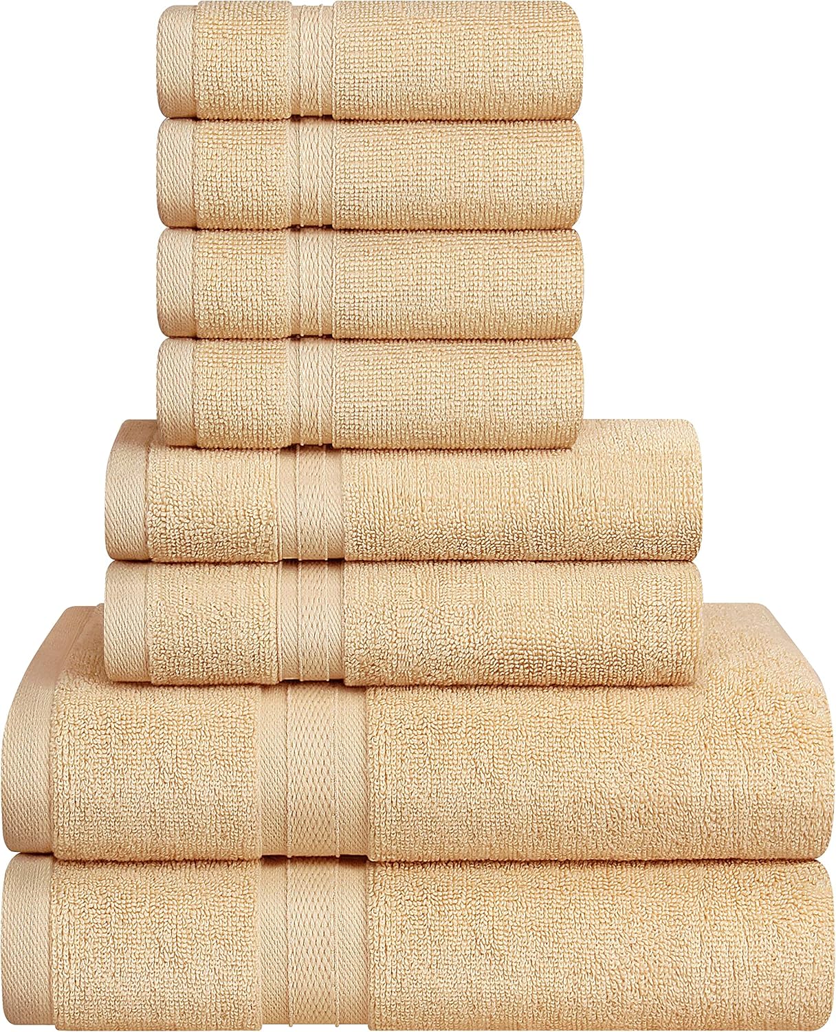 Towel and Linen Mart – Juego de toallas de baño, 2 toallas de mano y 4 paños de 2 capas de baja torsión de 600 GSM, hilado en anillo altamente