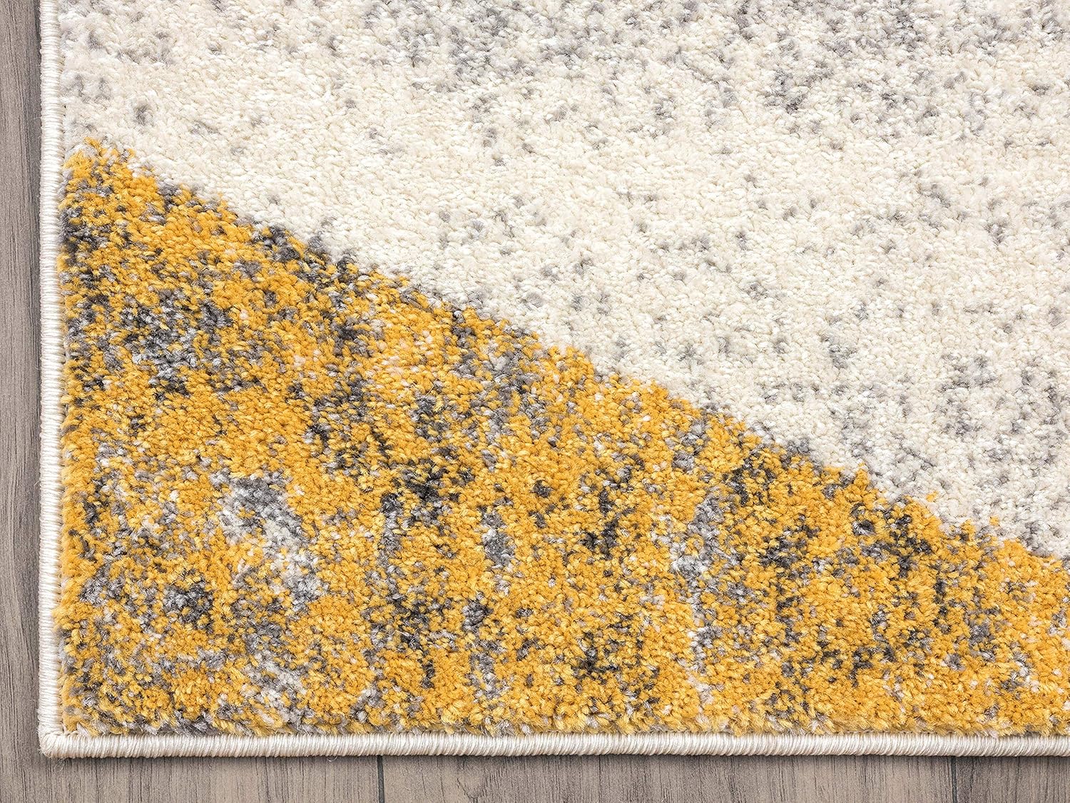Abani Laguna Collection – Alfombra turca envejecida geométrica, color gris y amarillo, estilo moderno, 6 x 9 pies, alfombra decorativa