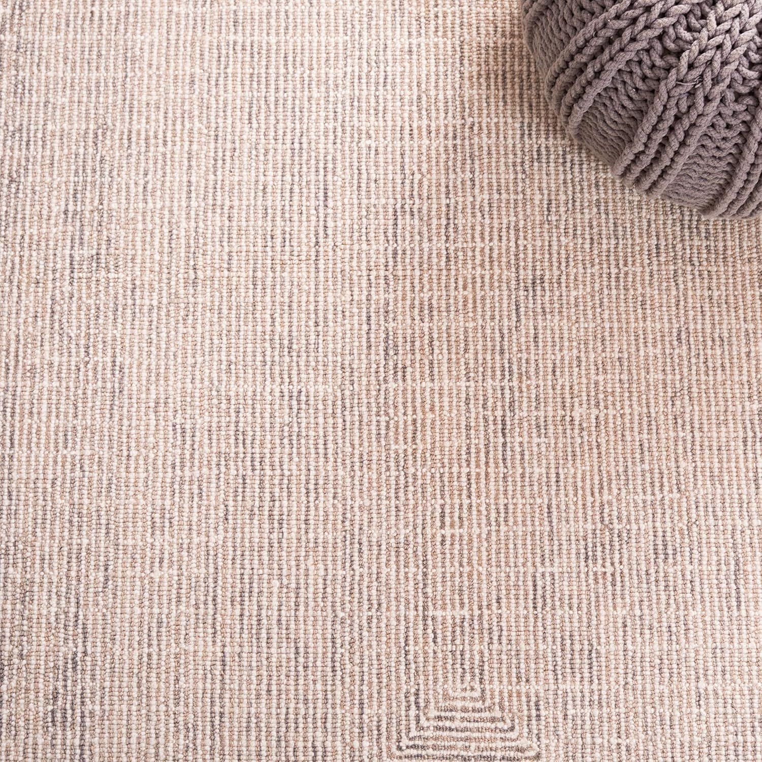 Safavieh Abstract Collection – Alfombra de área de 6 x 9 pies, gris y marfil, lana hecha a mano, ideal para zonas de alto tráfico en sala de estar,