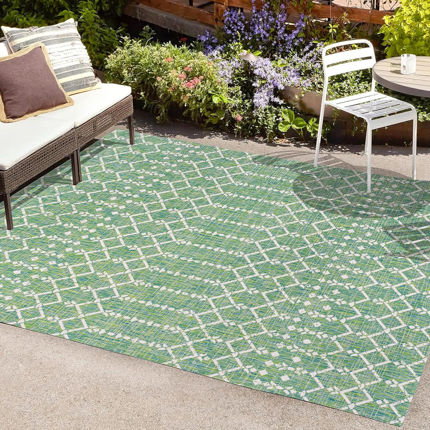 JONATHAN Y – Alfombra marroquí Ourika tejida con textura geométrica para interiores y exteriores, estilo bohemio, rústico, fácil limpieza, no suelta