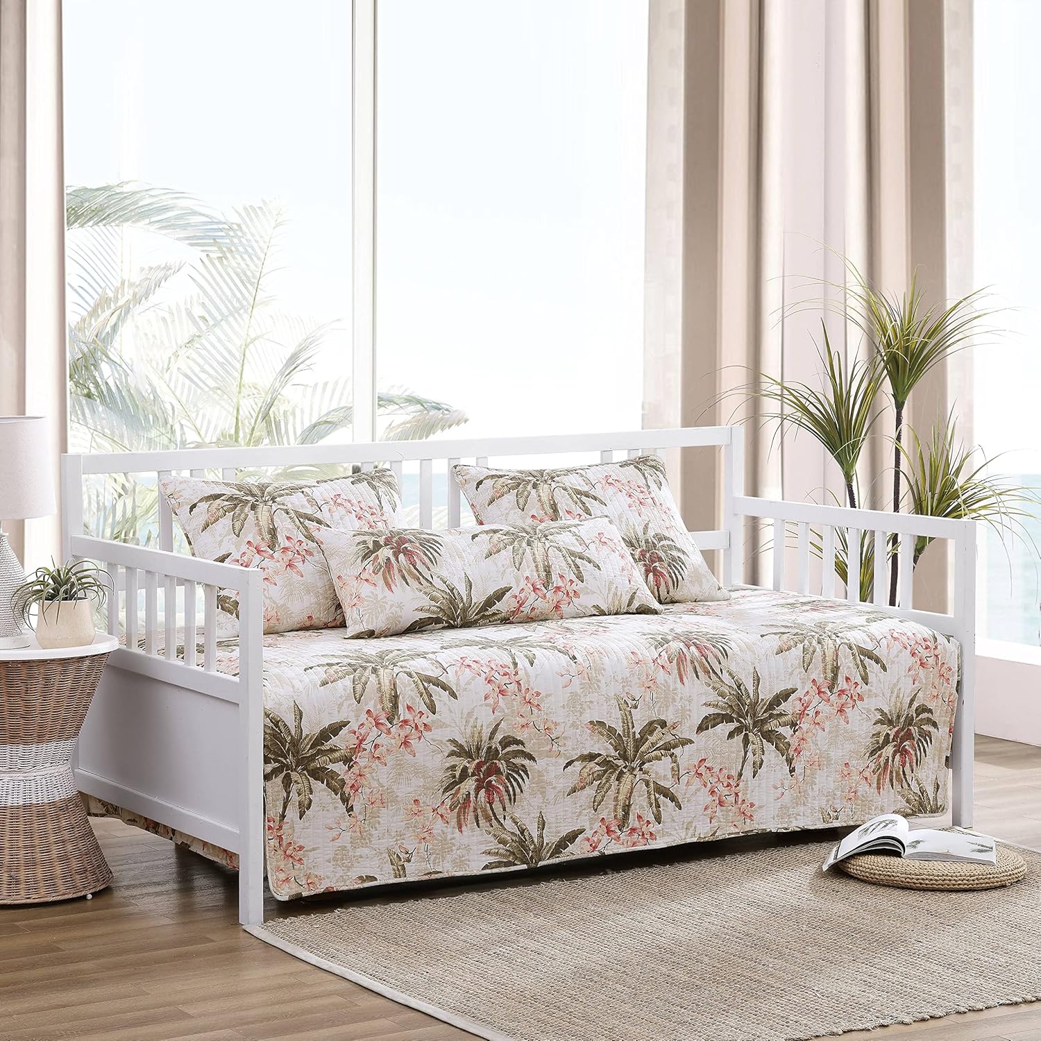 Tommy Bahama – Juego de sofá cama, ropa de cama de algodón con fundas de almohada y fundas de almohada a juego, decoración ligera para el hogar para