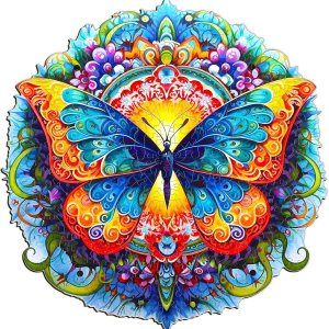 Rompecabezas de madera con forma de mariposa, 90 piezas de 8.1 x 7.9 pulgadas, respetuoso del medio ambiente, con forma de animal, mandarina, Rompecabezas de madera con forma de mariposa, 90 piezas de 8.1 x 7.9 pulgadas, respetuoso del medio ambiente, con forma de animal, mandarina,