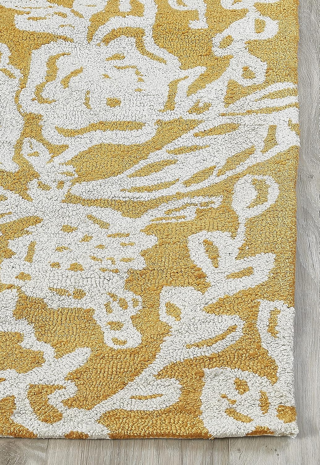 Fab Habitat Alfombra interior o exterior I Entryway, Living Comedor I Gancho a mano, resistente a las manchas, suave I Glamis – Amarillo mostaza, 3