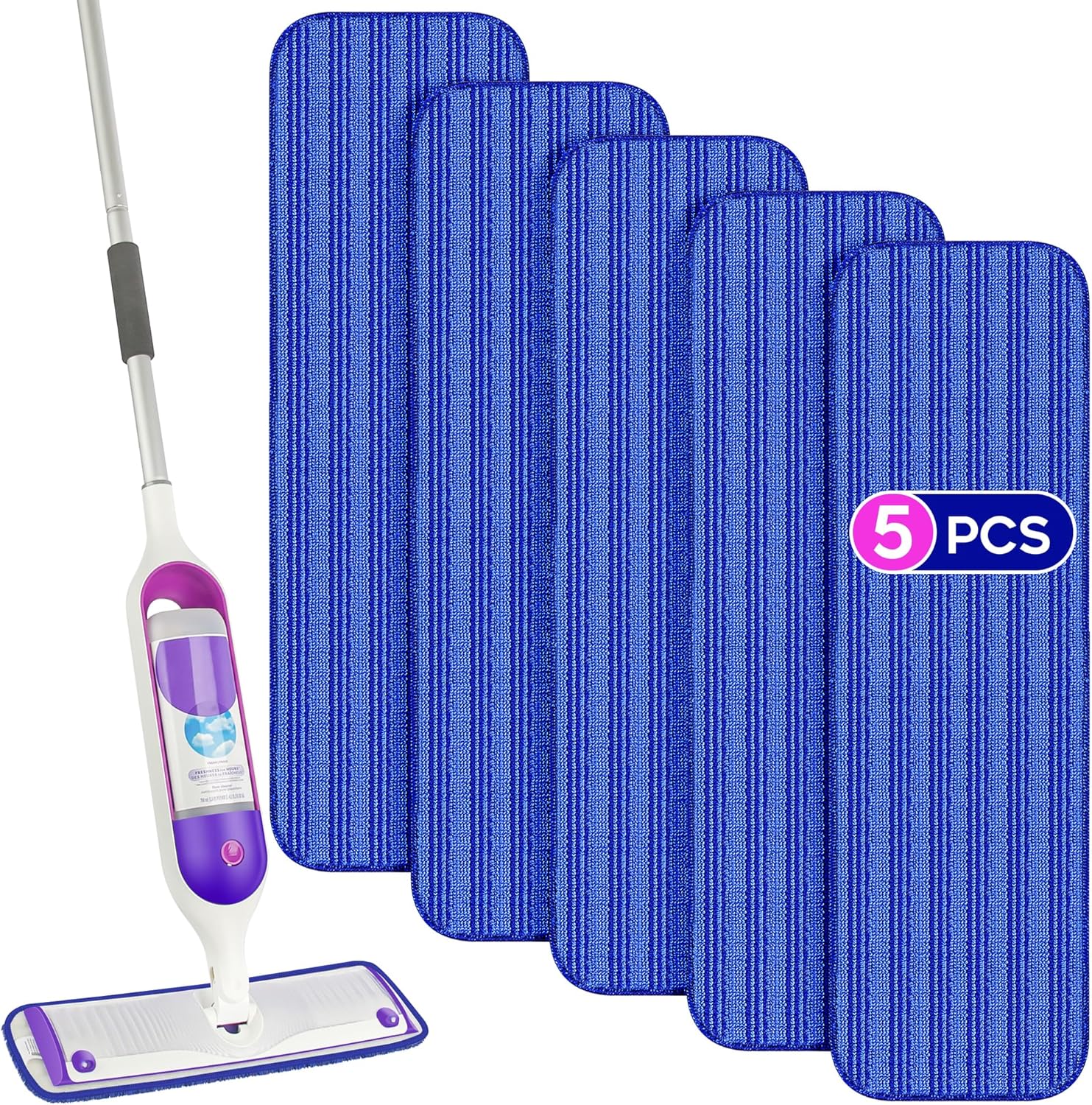 Almohadillas reutilizables para trapeador compatibles con Swiffer Powermop (paquete de 5), repuestos de almohadillas de microfibra Papclean para