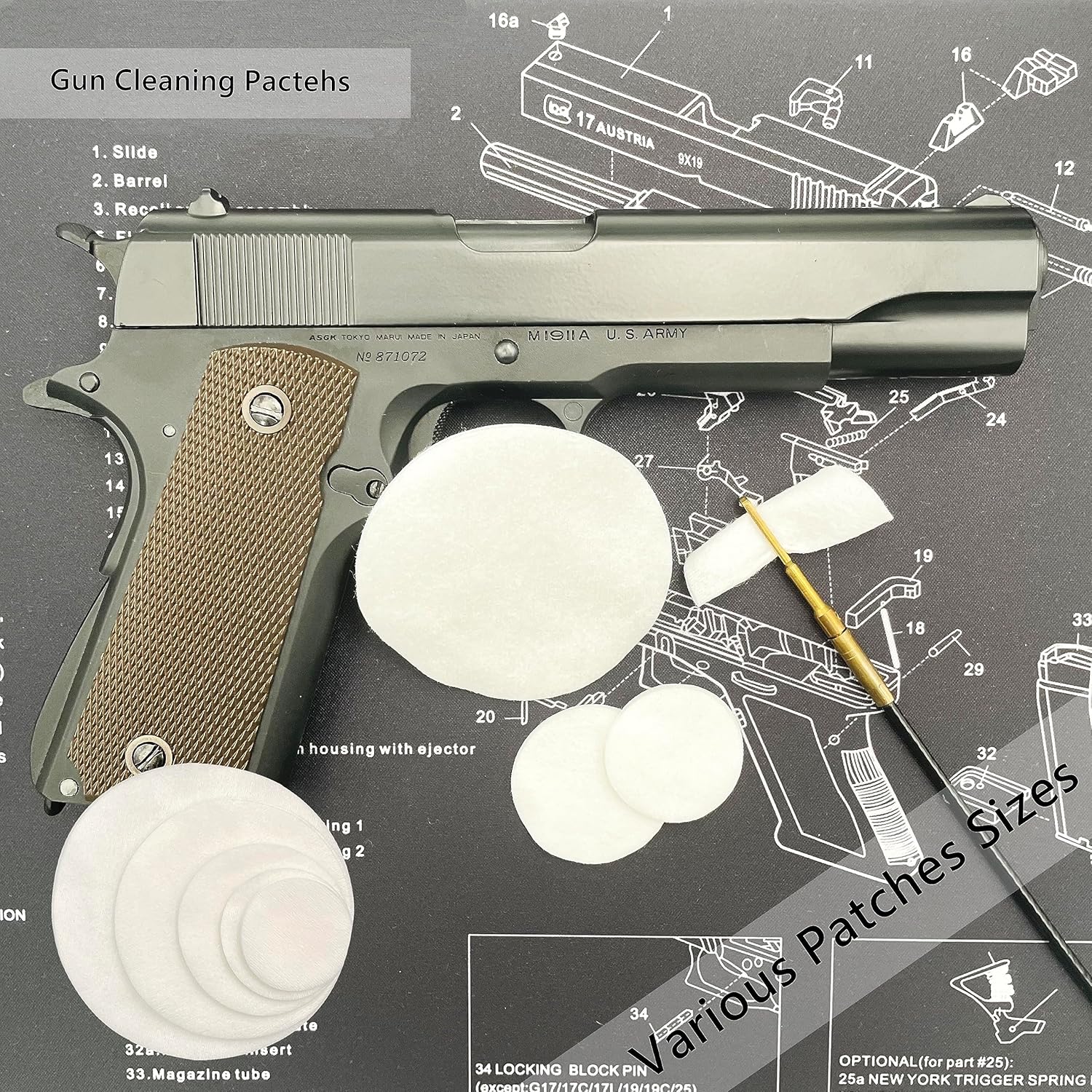1000 Pcs Round Square Thicker Gun Cleaning Patches Pad Gun Wipes for Rifle Shotgun Pistol Maintenance .22 Caliber, 6mm, 6.5mm, 7mm, 9mm, 410 Ga, 12