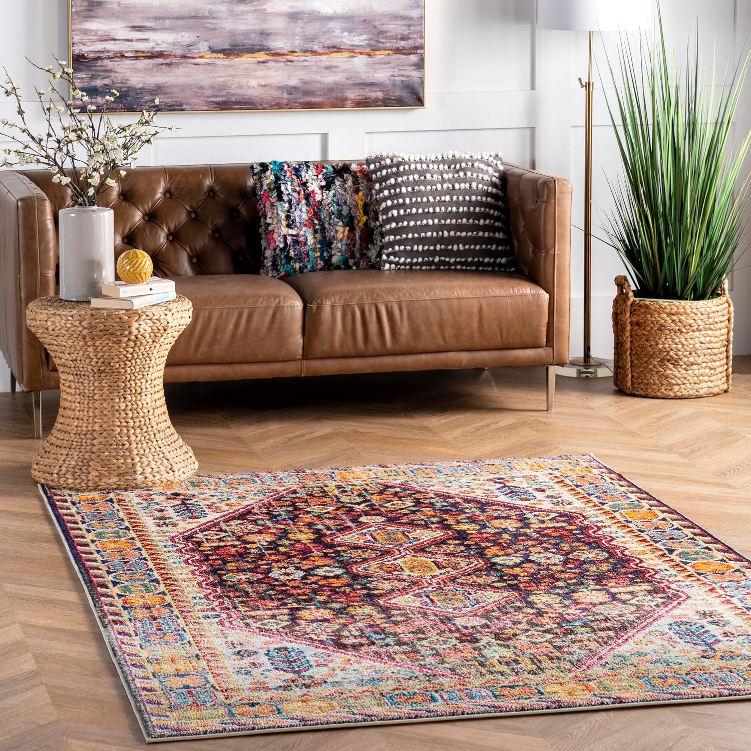 NuLOOM Meadow – Alfombra de área vibrante (10 x 14 in), color negro, Polipropileno, Negro