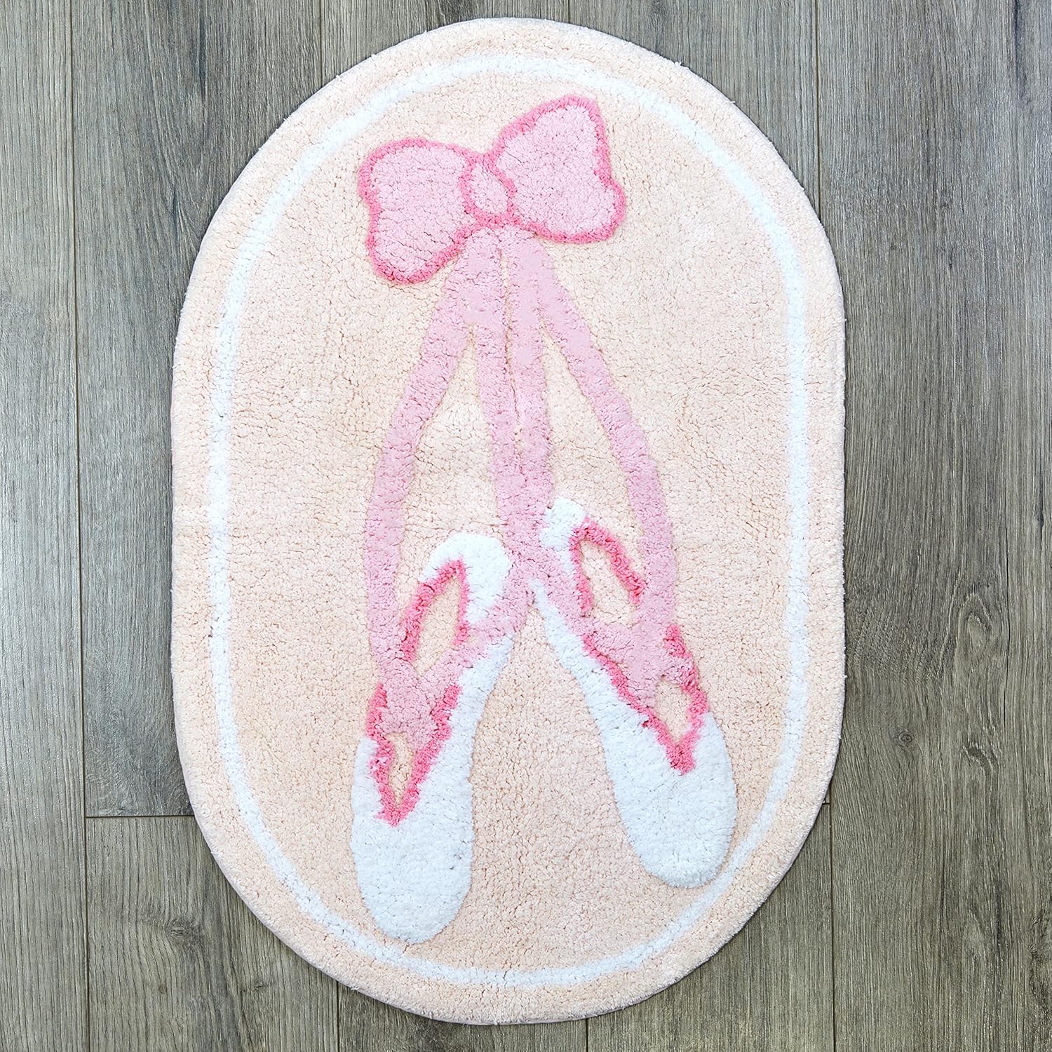 Alfombra de baño de bailarina copetuda a mano, 30 x 20 pulgadas, 100% algodón para niños alfombra decorativa para niños