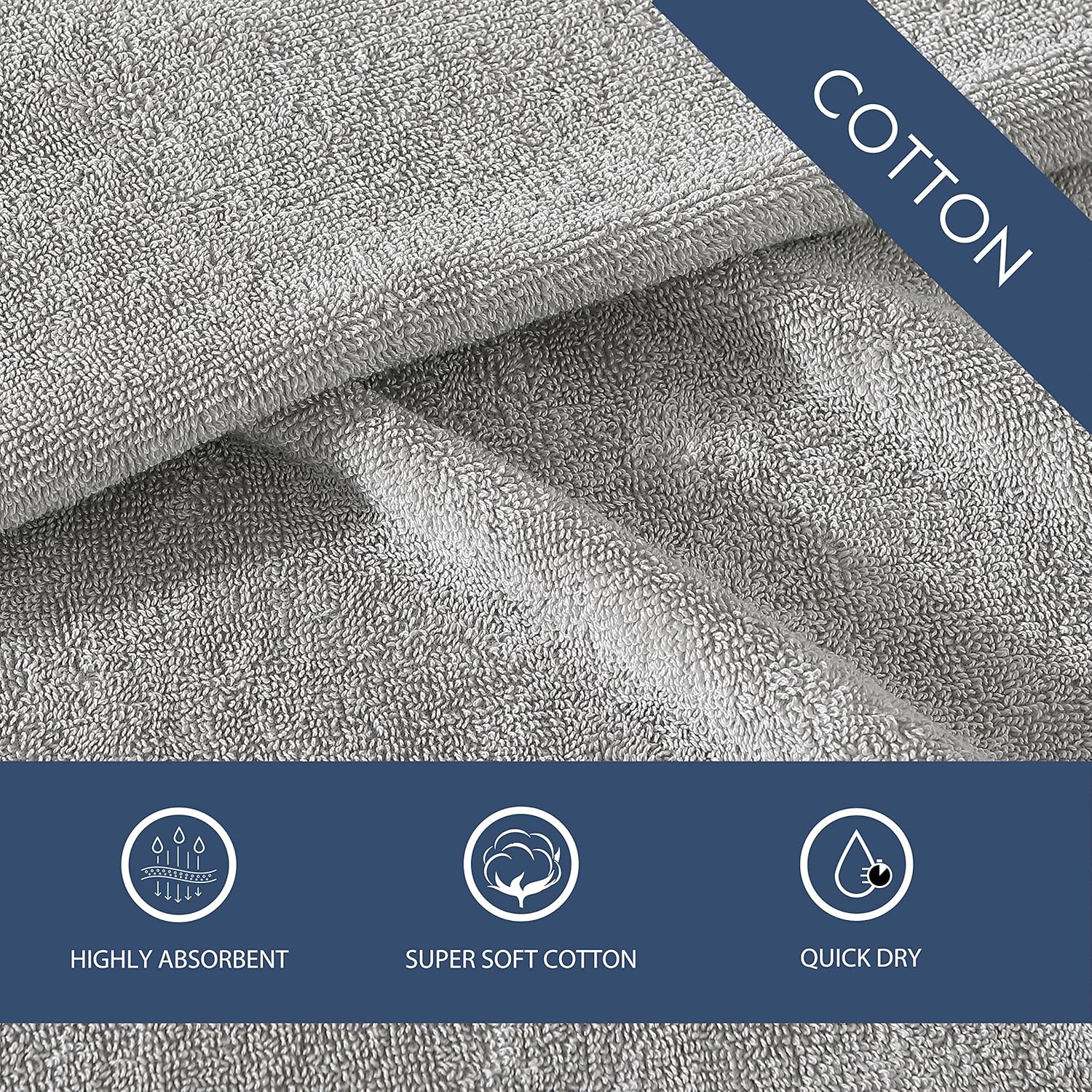 Tommy Bahama – Toallas de baño, juego de toallas de algodón absorbentes y resistentes a la decoloración, decoración de baño de moda (gris islanda, 2