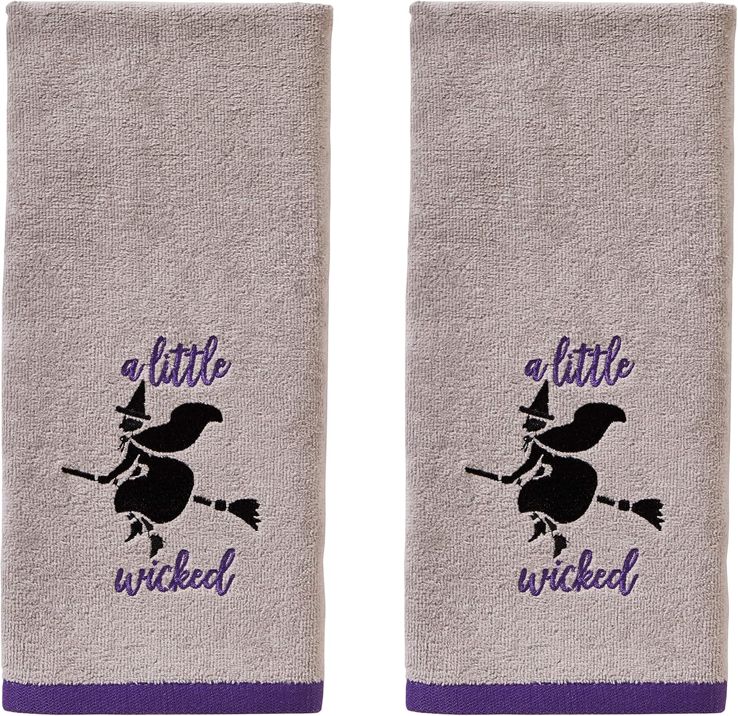 SKL Home de Saturday Knight Ltd. – Juego de toallas de mano Little Wicked, color gris, paquete de 2