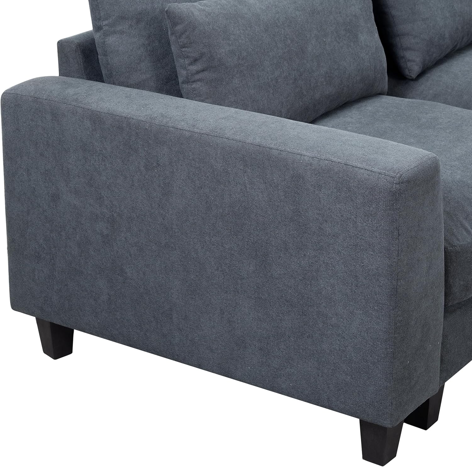 HBRR Sofá modular en forma de L, moderna tumbona seccional tapizada y otomana, 4 almohadas lumbares, sofá de gran tamaño de 5 asientos para sala de