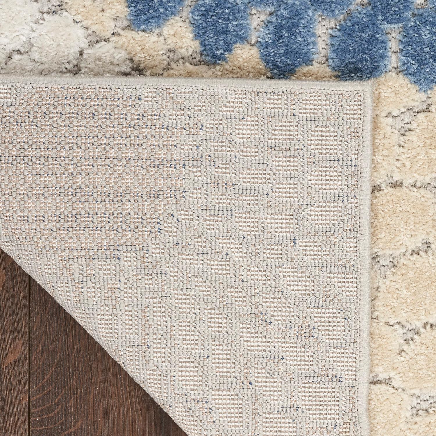 Nourison Aloha – Alfombra para interiores y exteriores, azulgris de 6 x 9 pies, fácil limpieza, no se desprende, para dormitorio, sala de estar,