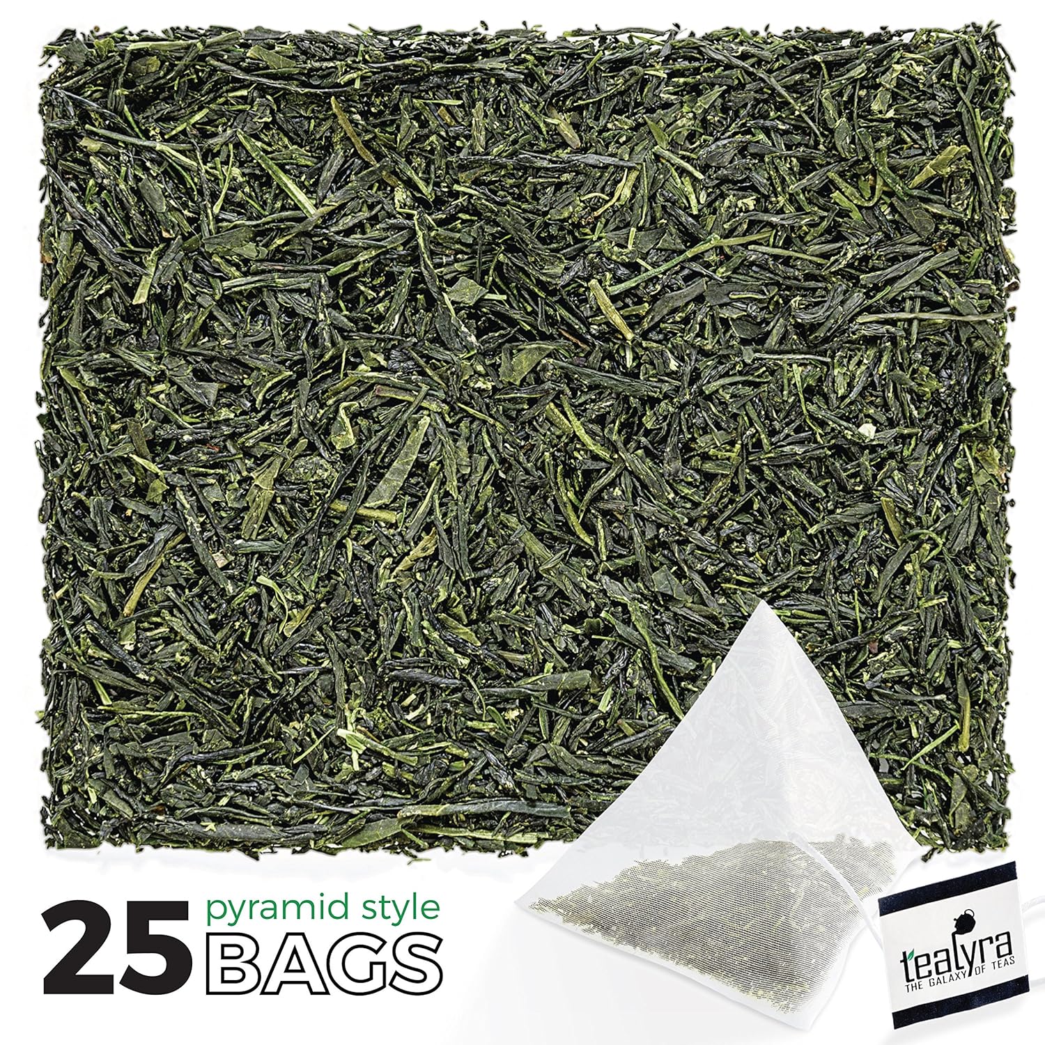 Tealyra – Gyokuro Kokyu Premium – 25 Bolsas – Té de hojas sueltas verde japonés – Bolsitas estilo pirámides