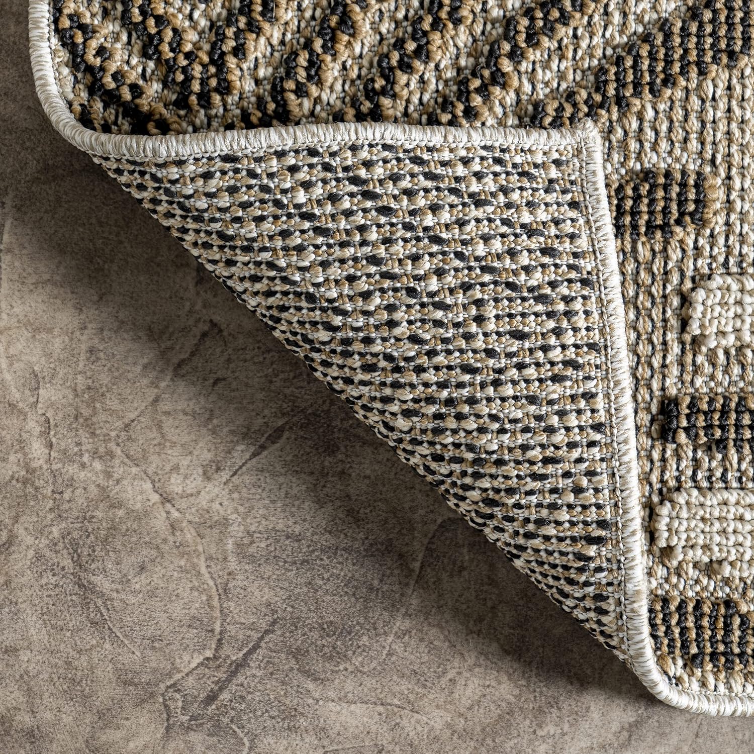 nuLOOM Mandie Modern Zebra – Alfombra de área para interiores y exteriores, 7 x 9 pies, color beige