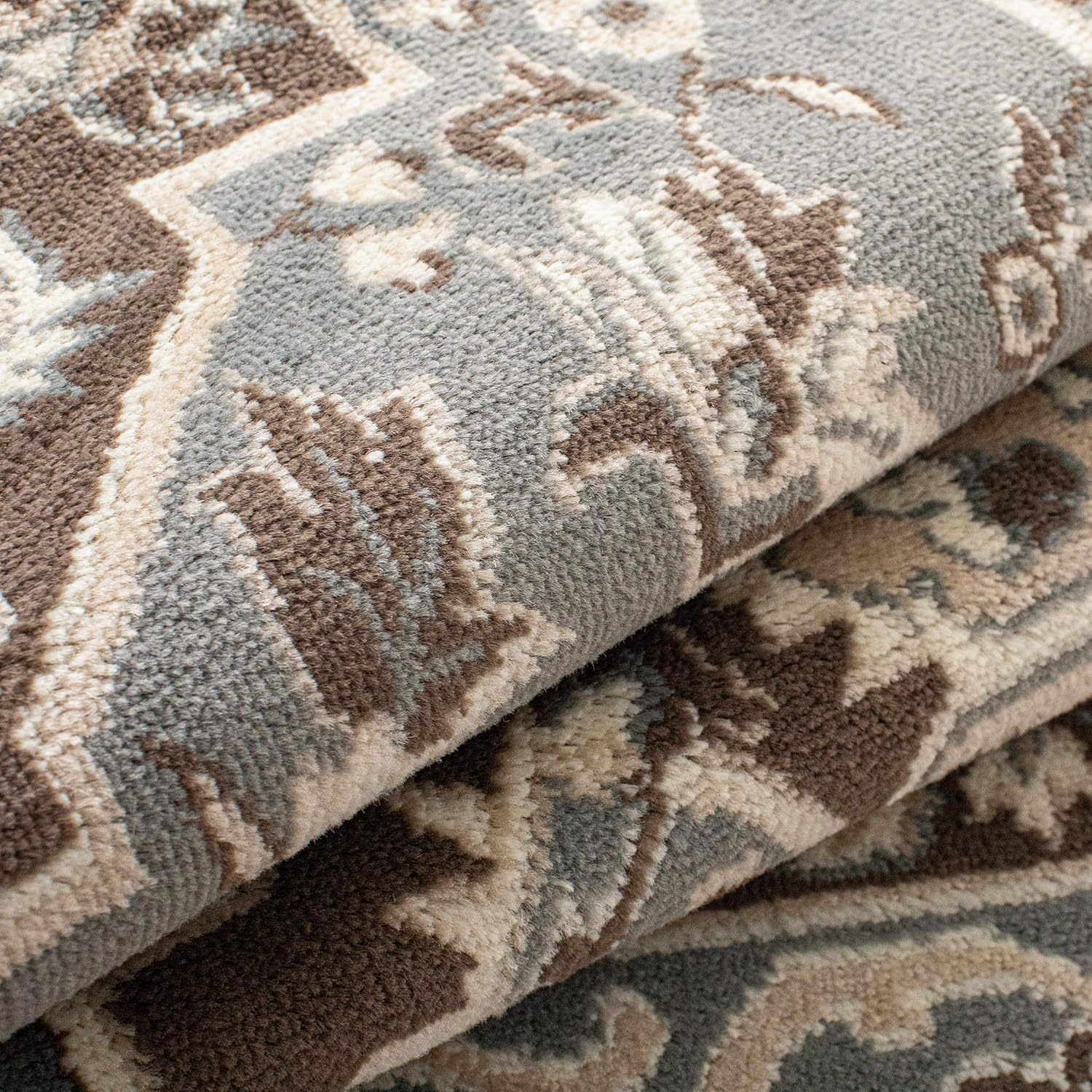 SUPERIOR HAILSHAM Collection – Alfombra de área de 4 x 6 pies, para cocina, comedor y sala de estar, color gris