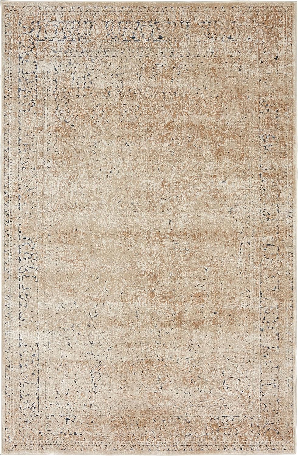 Unique Loom Chateau Collection – Alfombra con textura tradicional envejecida, Beige