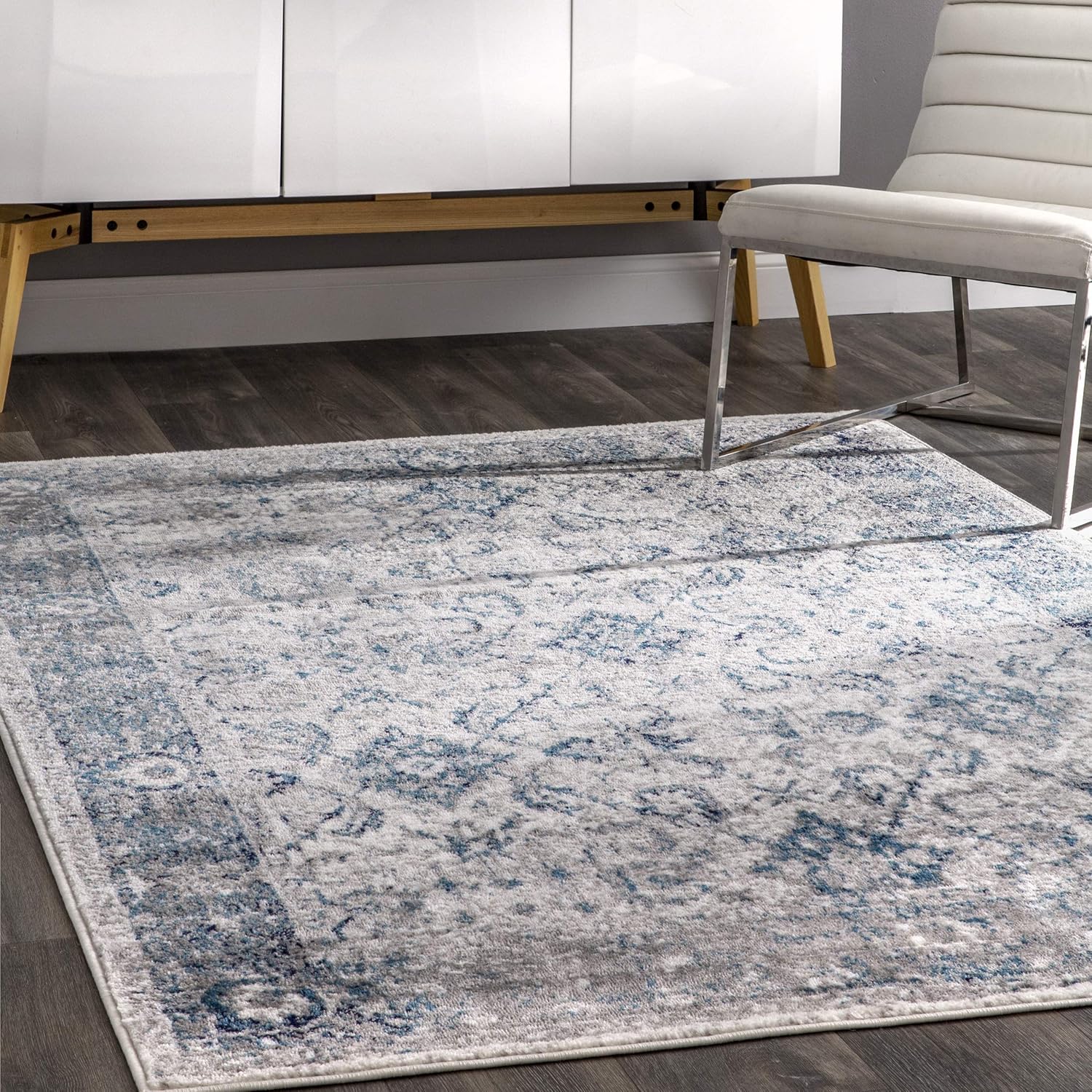 nuLOOM Vintage Anaelle – Alfombra de área, 4 x 6 pies, azul