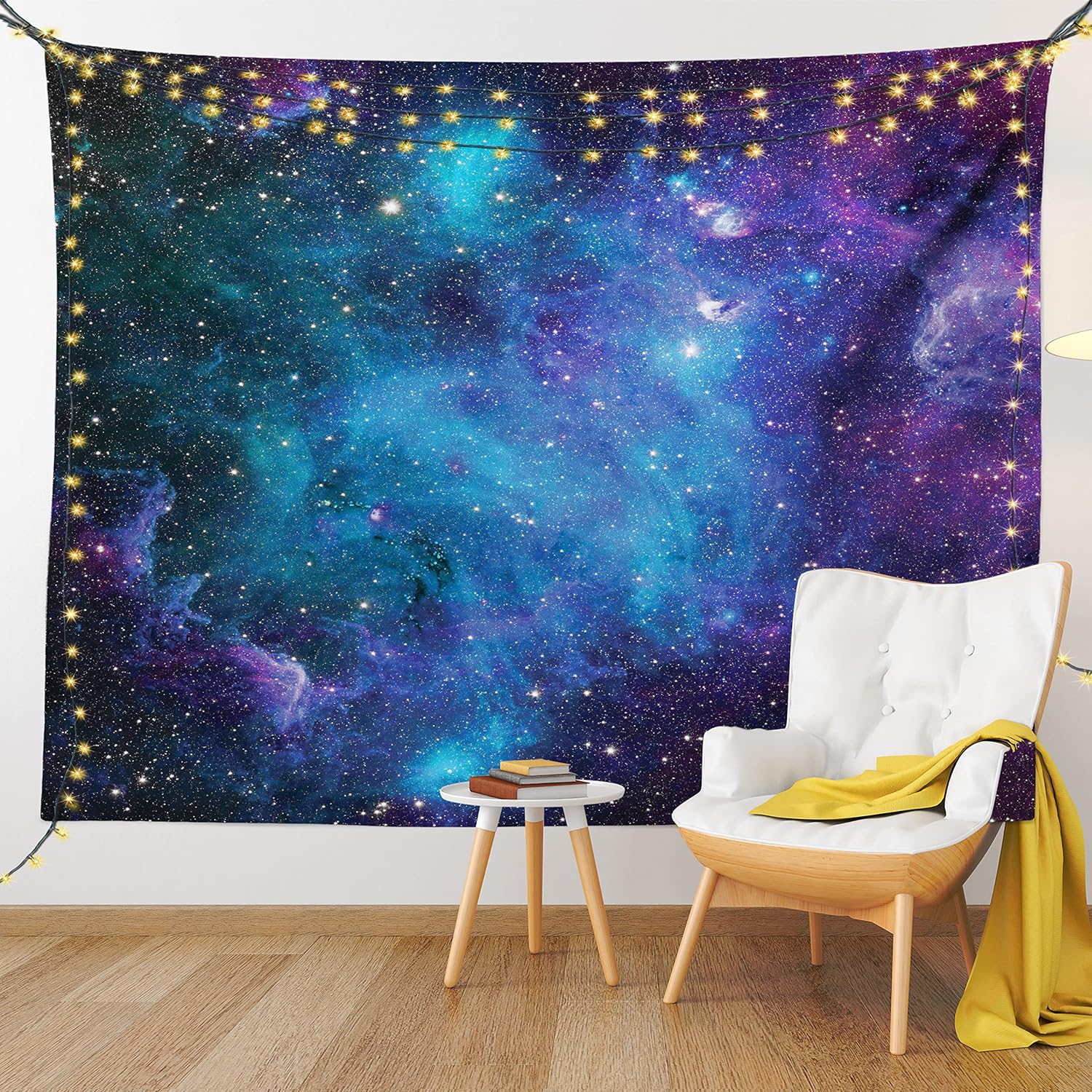Ambesonne Tapiz del espacio exterior, estrellas galaxias en el espacio, planetas astronómicos celestiales en el universo, Vía Láctea, decoración de