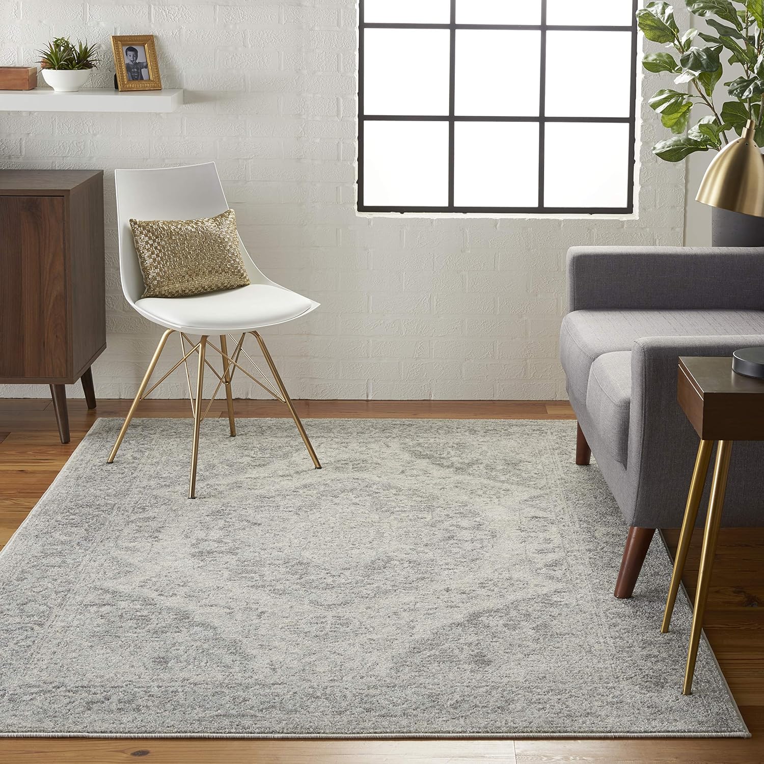 Nourison Tranquil – Alfombra persa de 5 pies 3 pulgadas x 7 pies, 3 pulgadas, fácil de limpiar, no se desprende, para dormitorio, sala de estar,