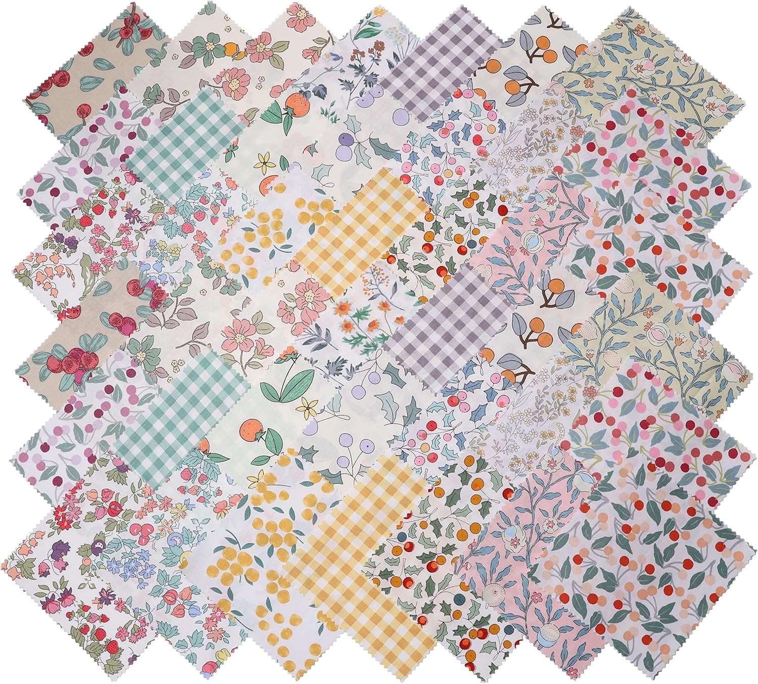 Paquetes de dijes para acolchar de 5 pulgadas, paquetes de tela de algodón precortados, cuadrados de 42-5 pulgadas